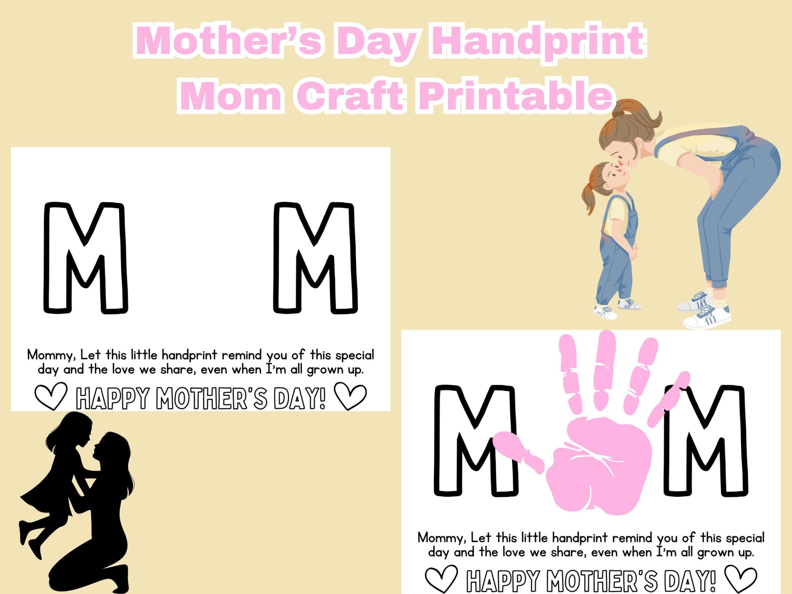 mothers day handprint mom craft printable