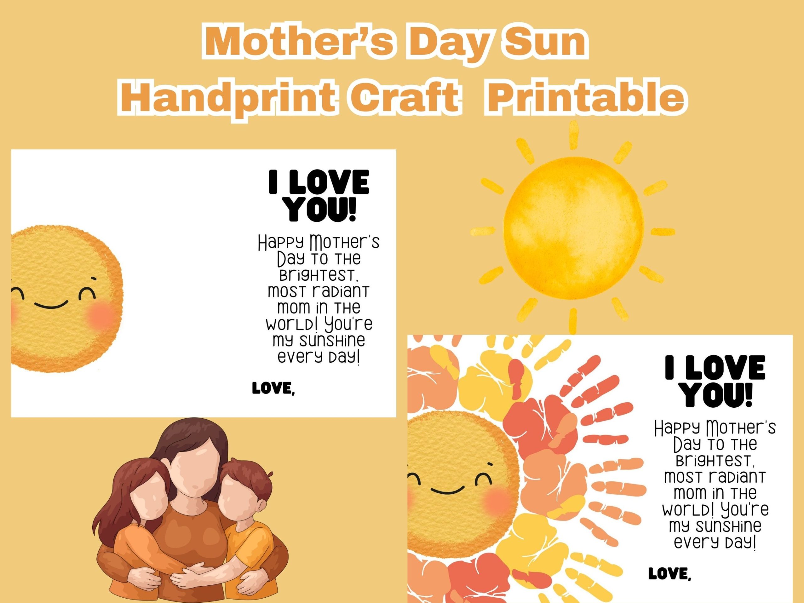 mothers day sun handprint craft printable