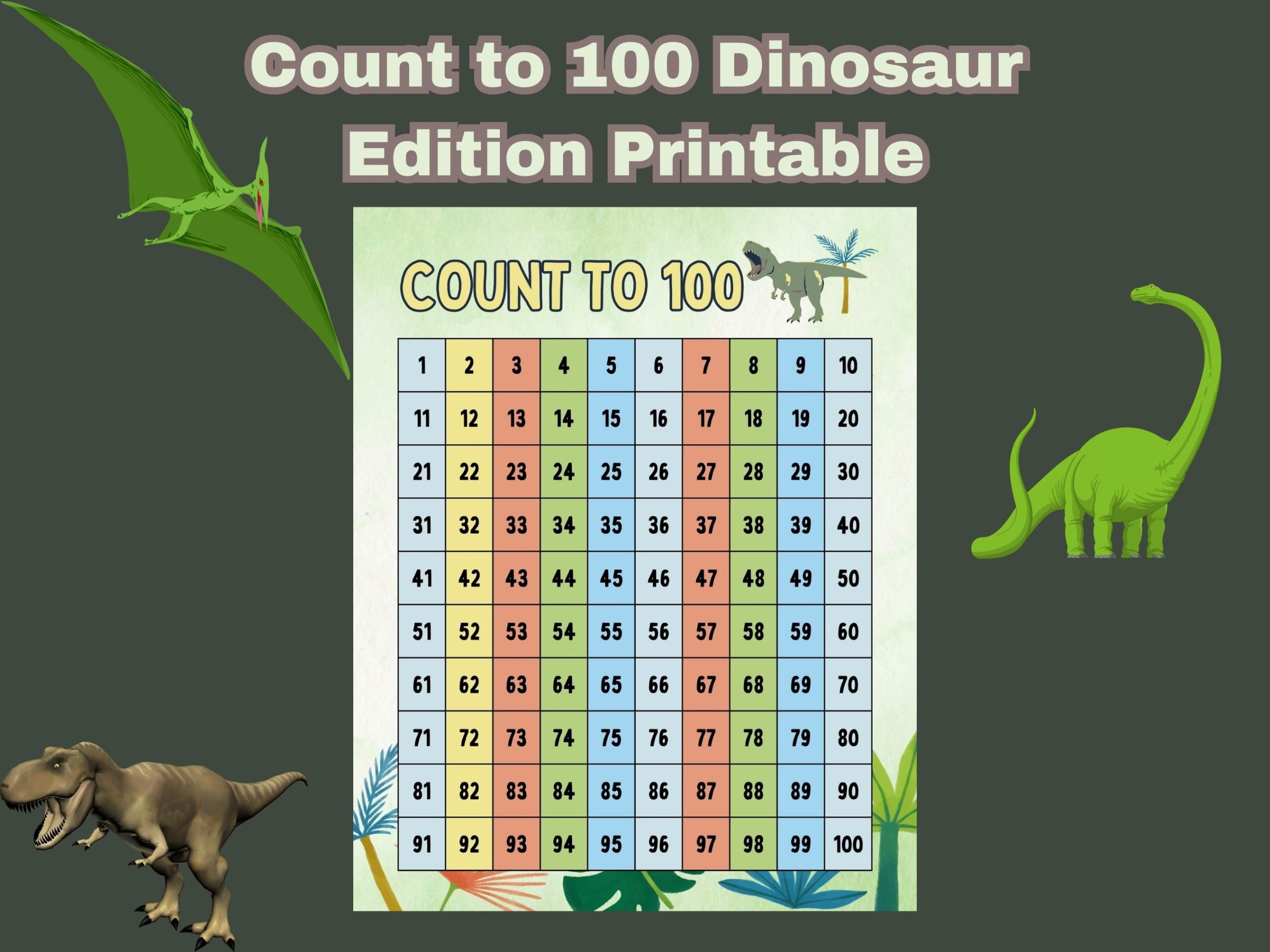 count to 100 dinosaur