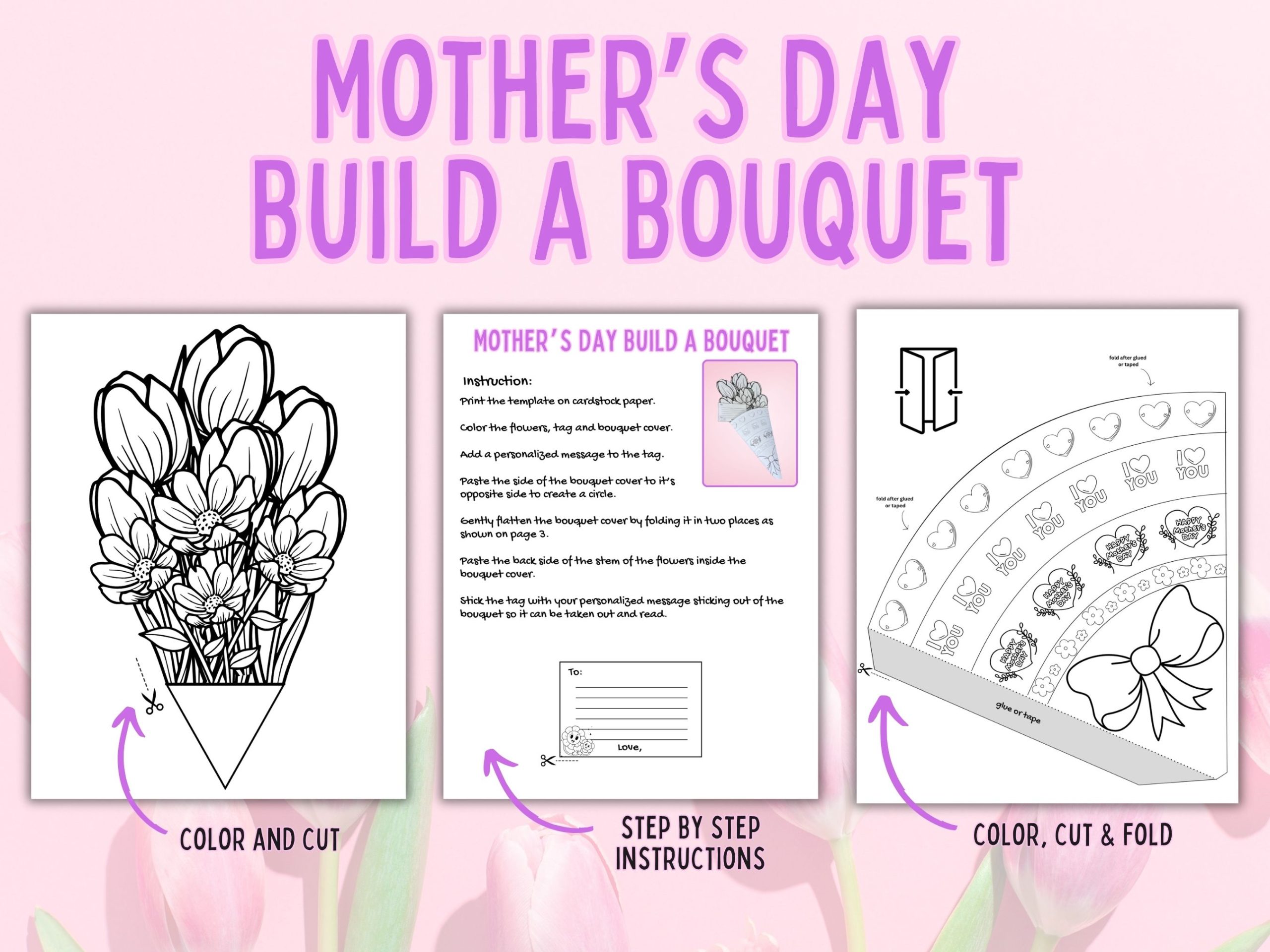 mothers day build a bouquet kid craft
