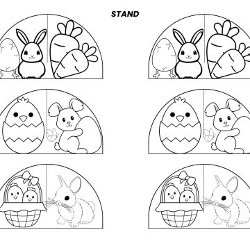 3D Easter Card Stand to Color