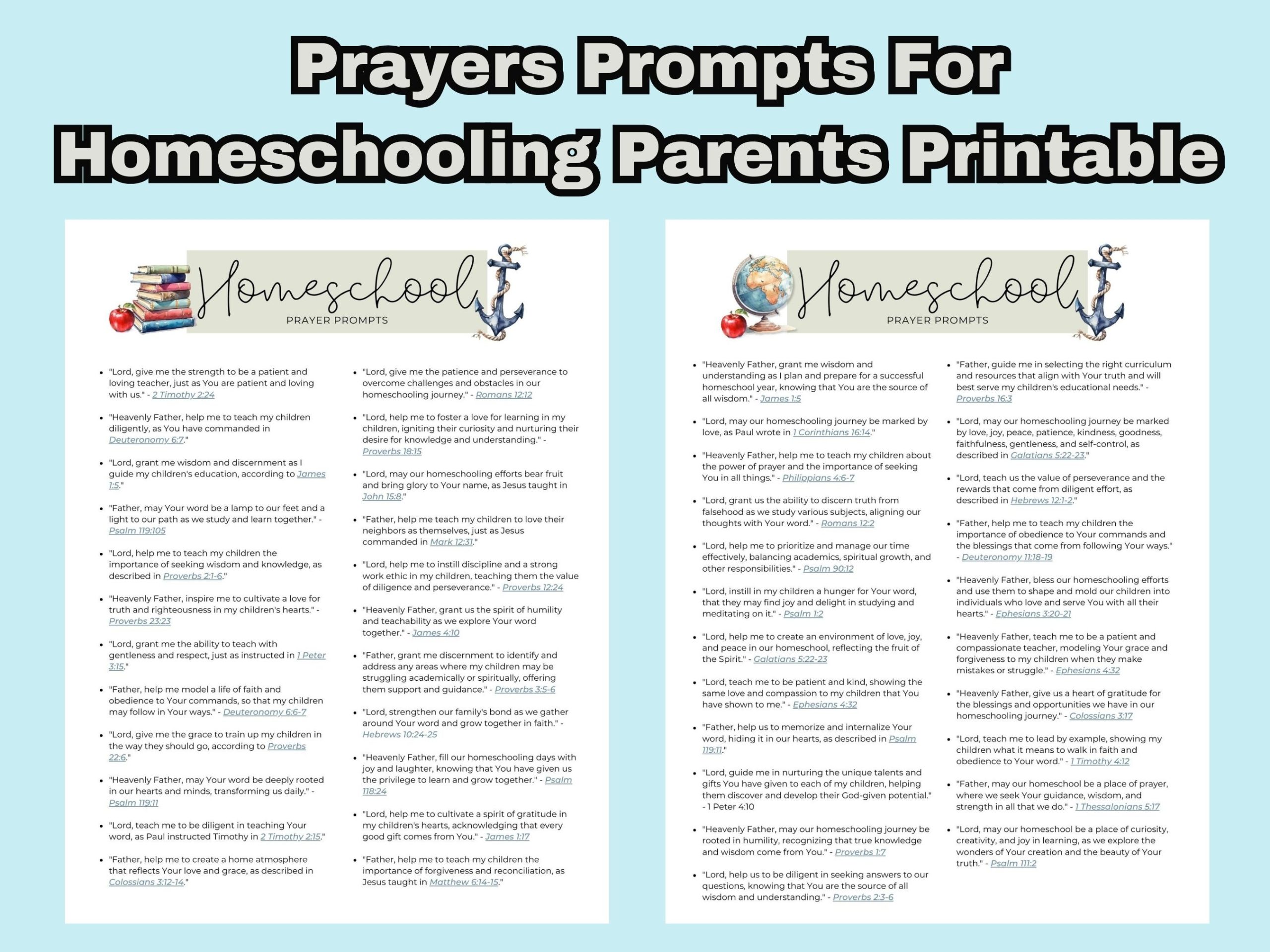 prayer prompts for homeschooling parents