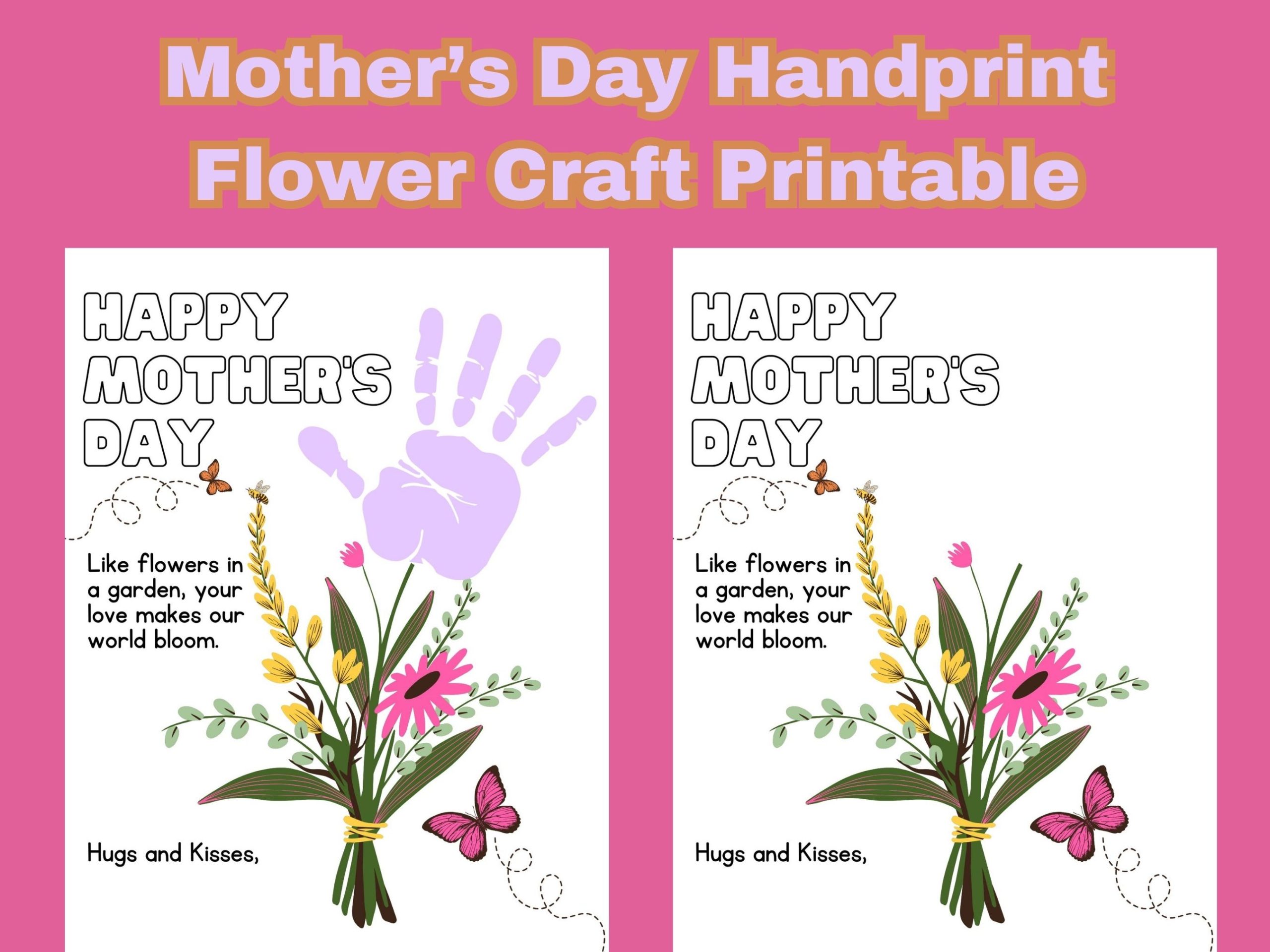 mothers day handprint flower craft