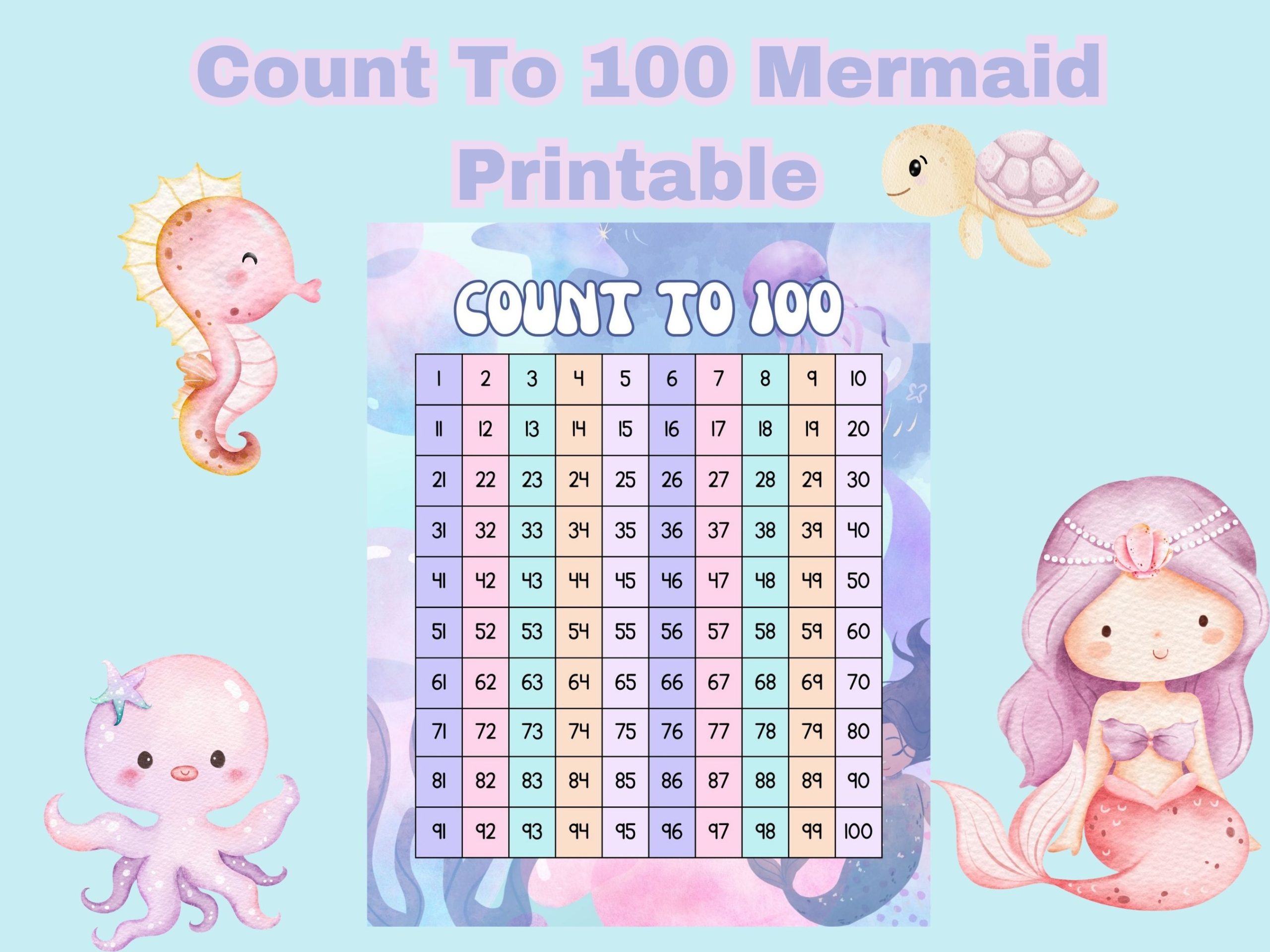 count to 100 mermaid