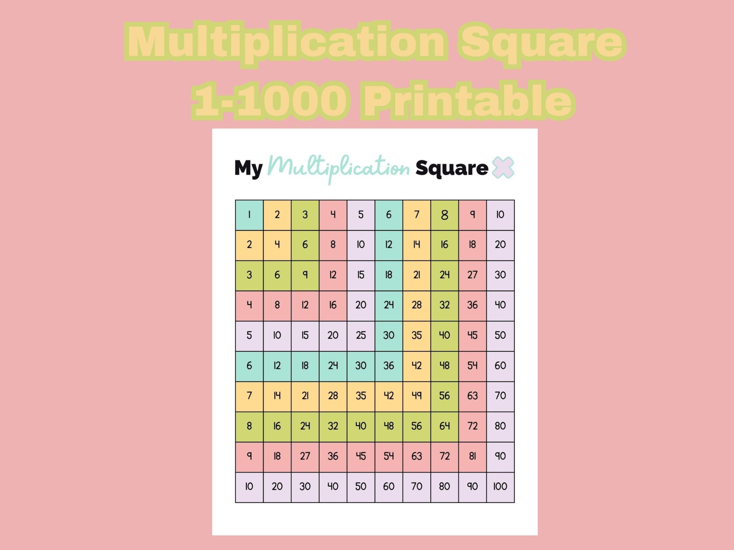 my multiplication square 1-100