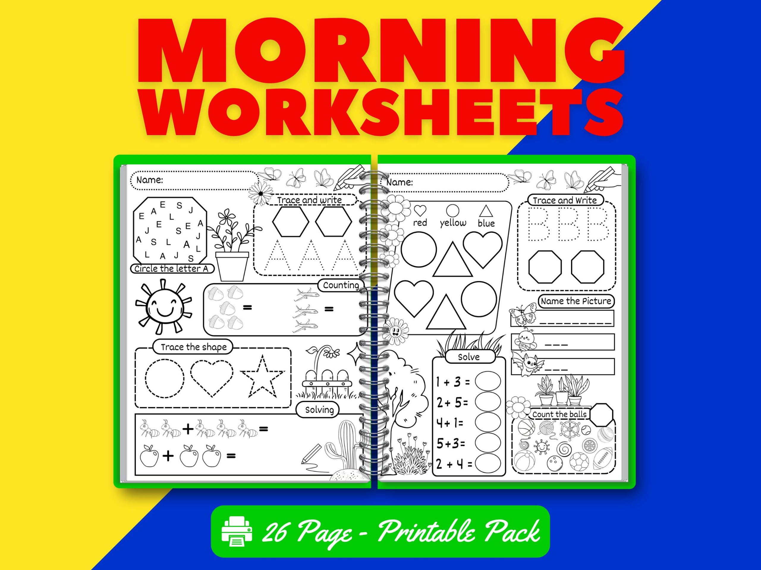 morning worksheets for kids