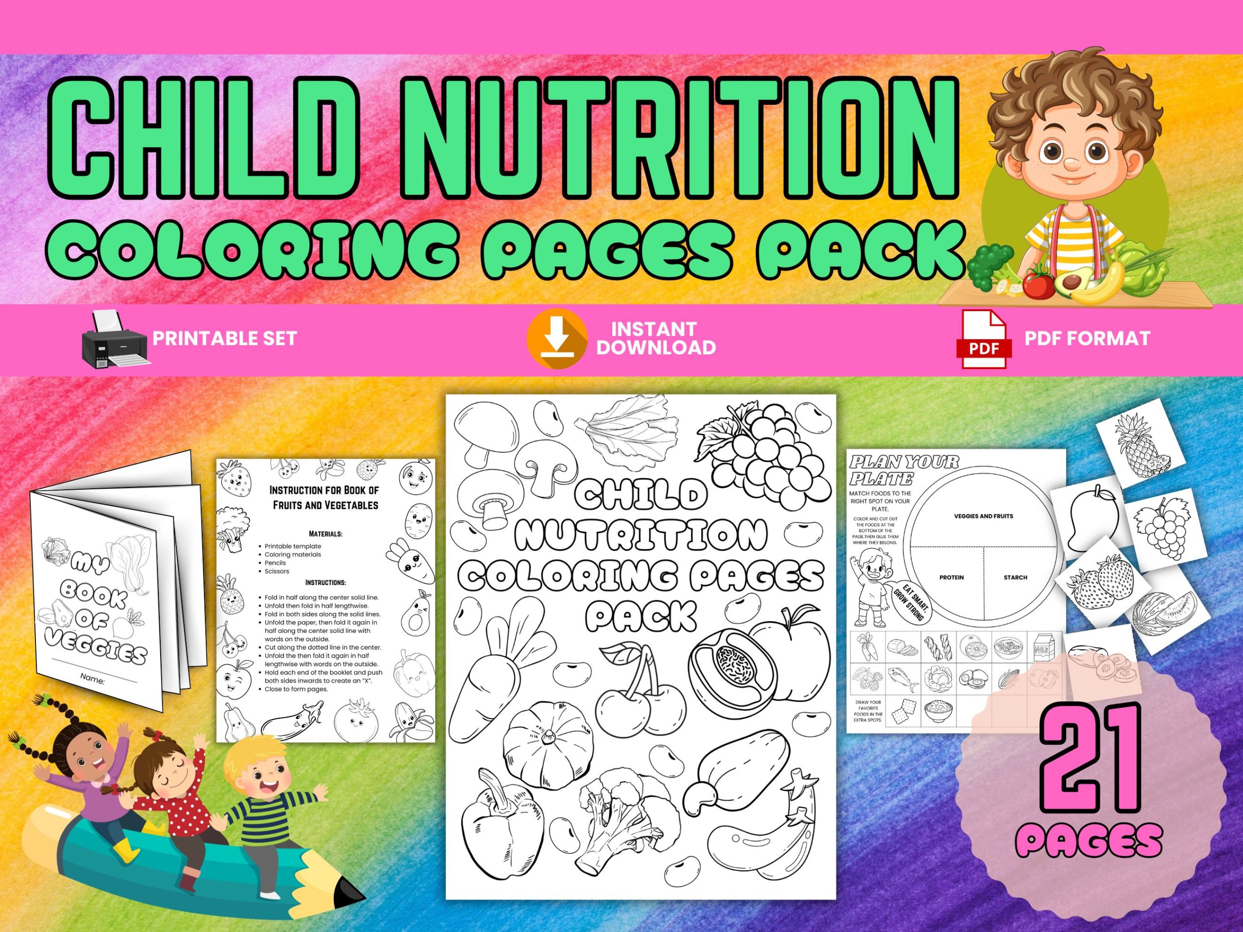 child nutrition coloring page