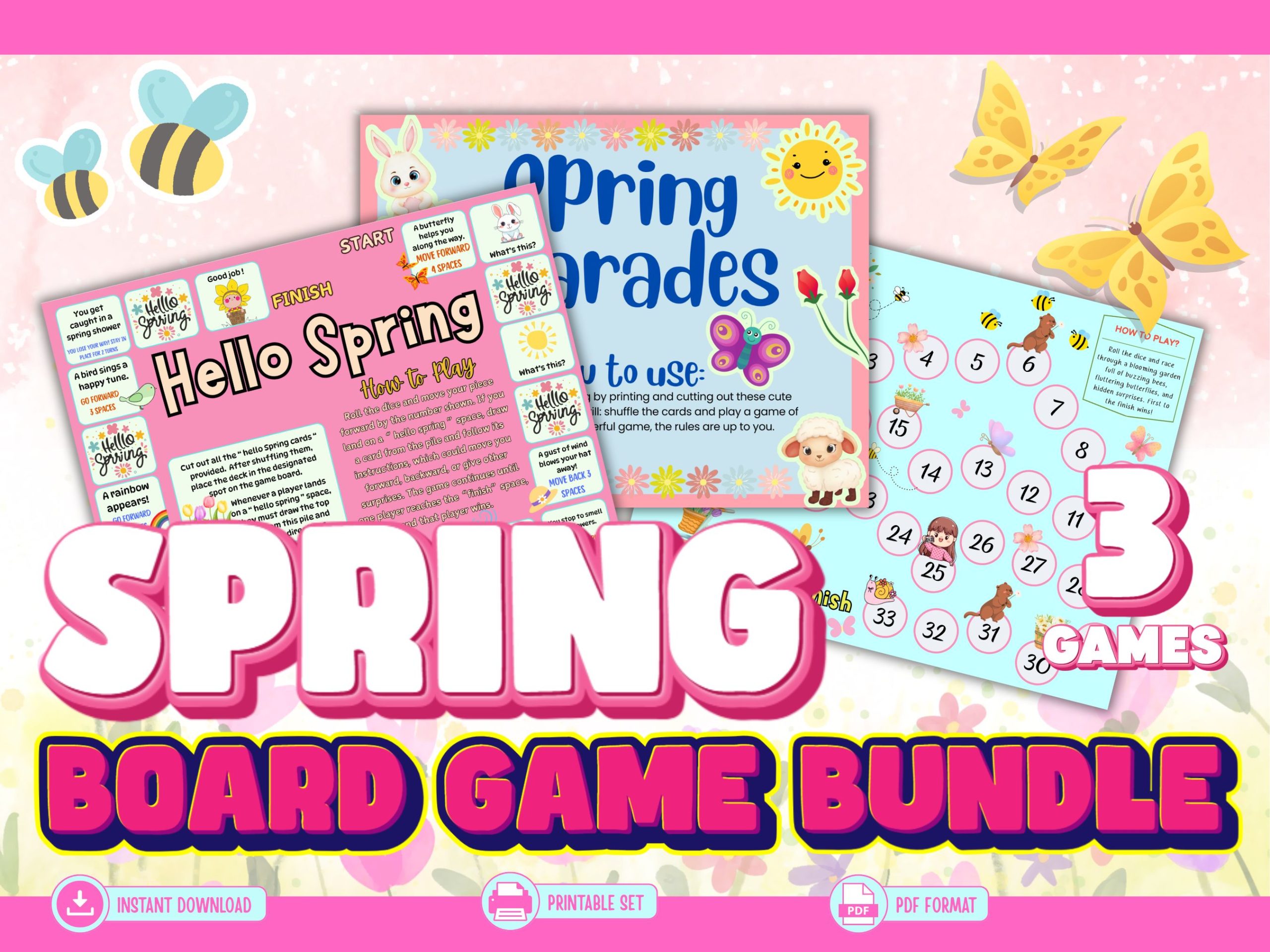Free Spring Board Game Bundle Printable - Our WabiSabi Life