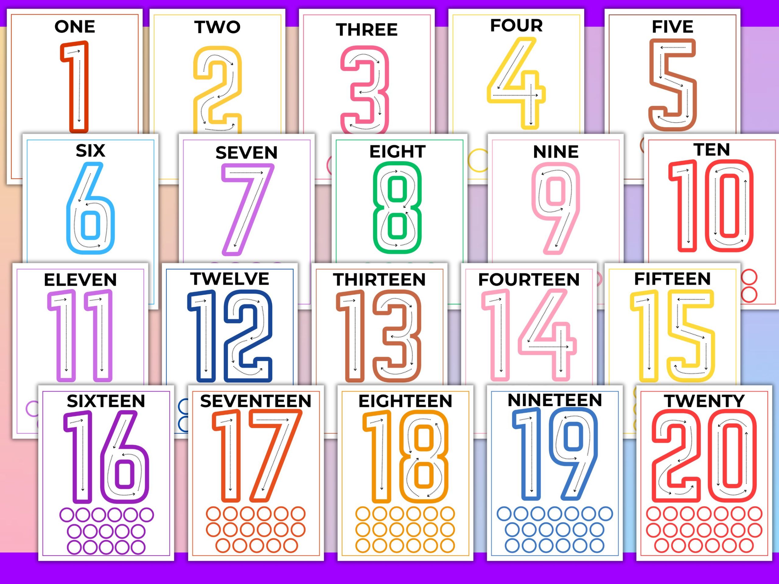 number play dough mats