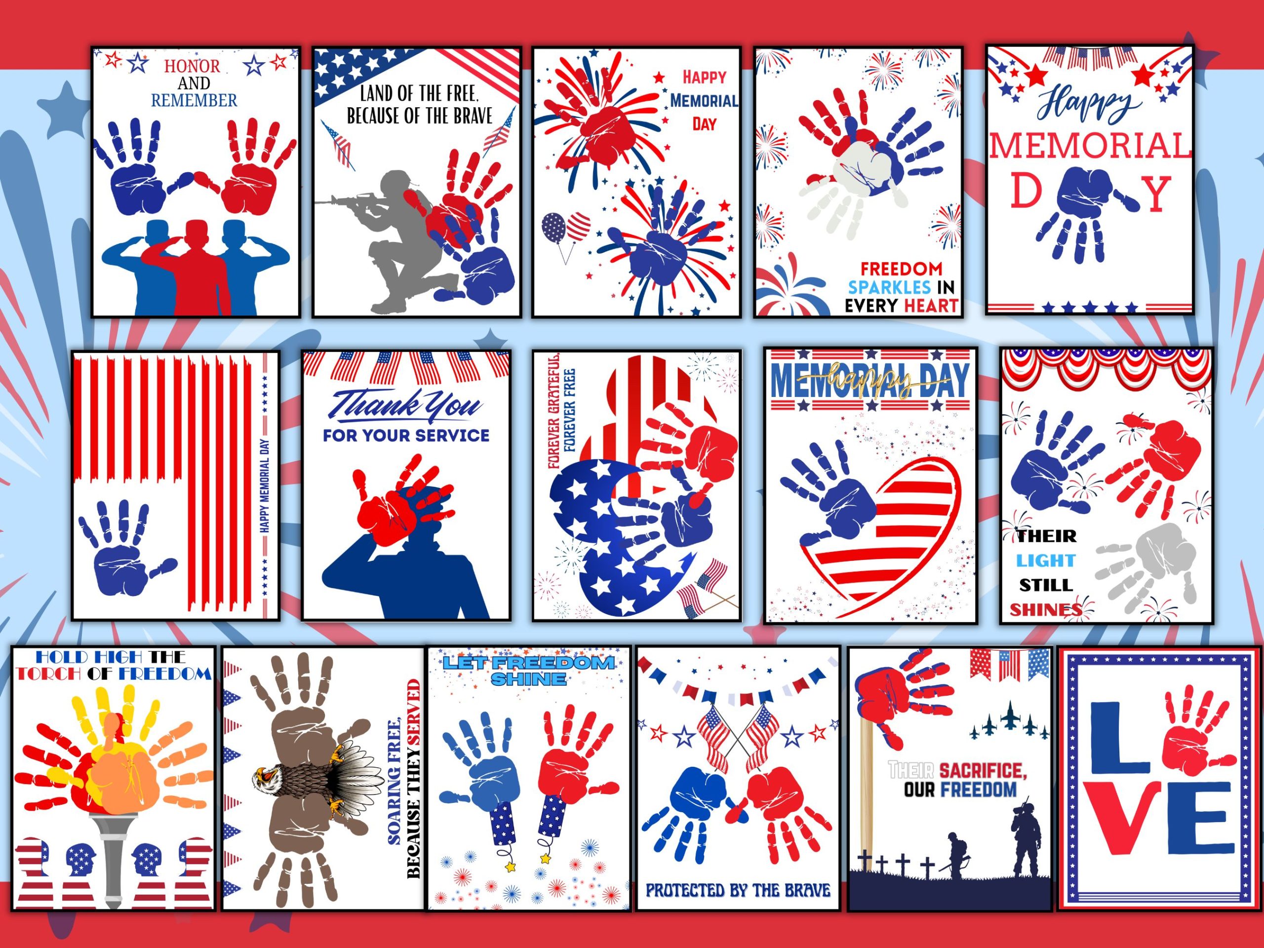 memorial day handprint art