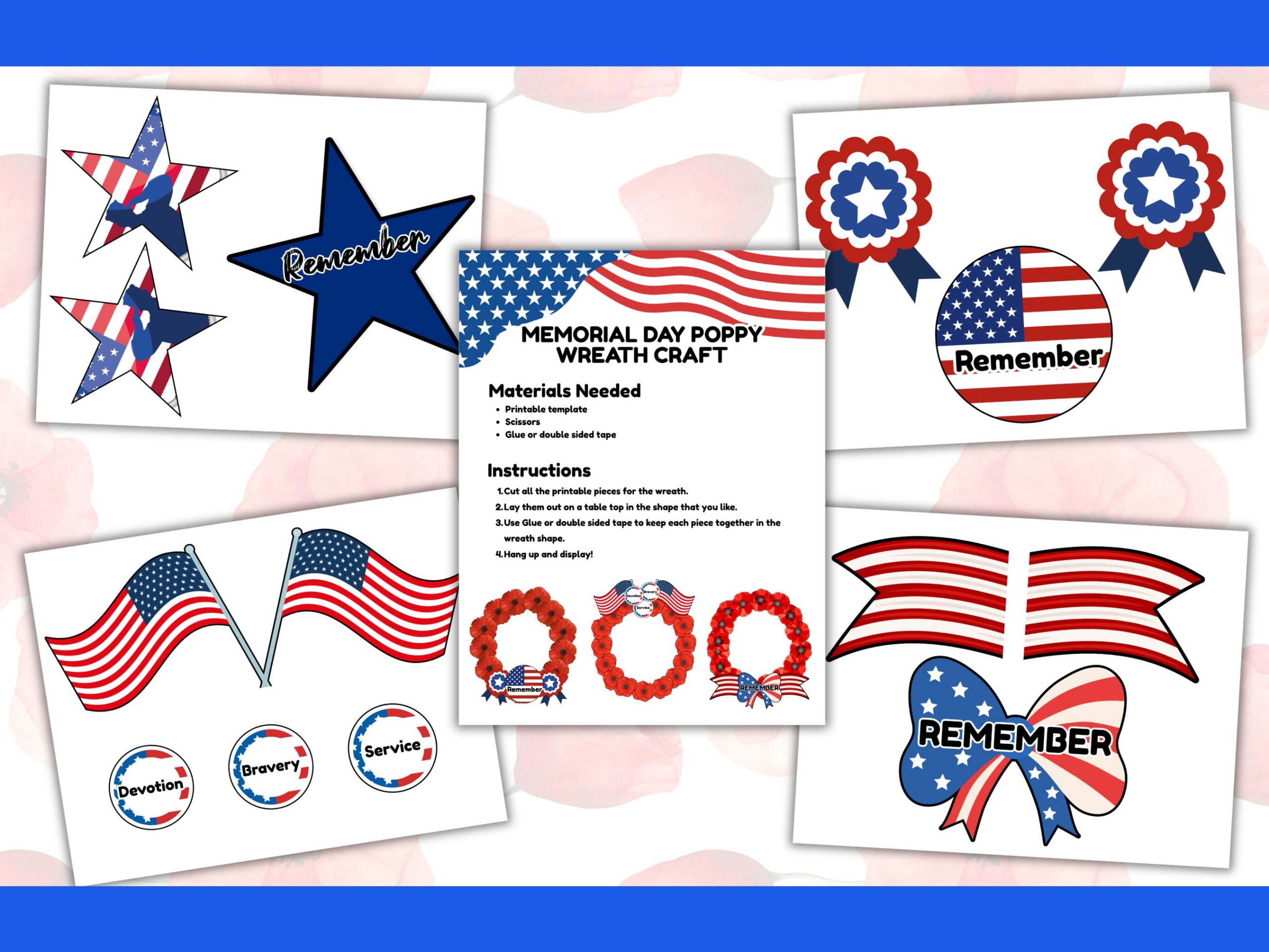 Memorial Day Poppy Wreath