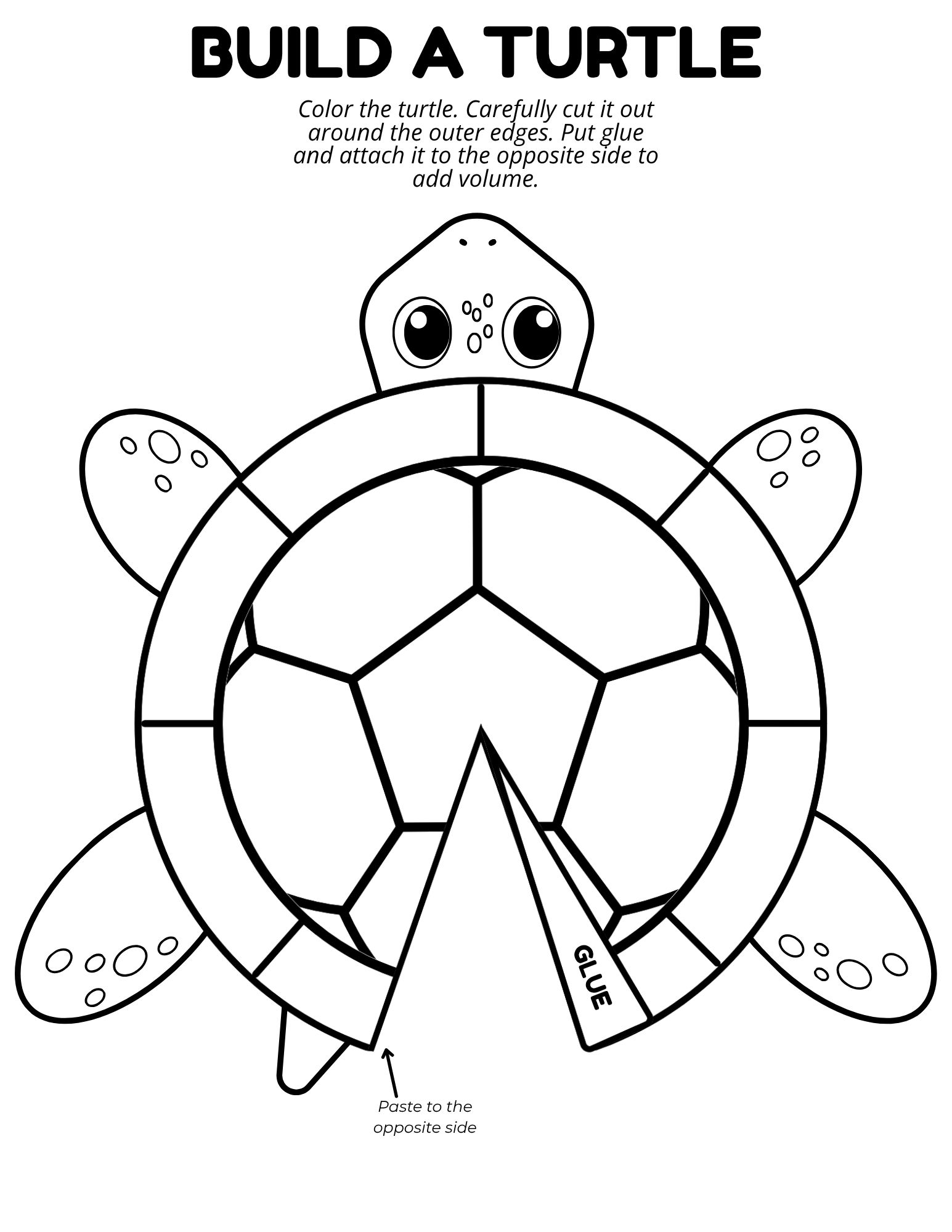 Turtle Construct Free Build A Turtle Printable Craft For Kids - Our WabiSabi Life