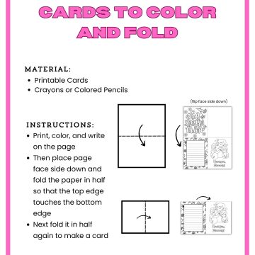 Mothers day cards to color and fold