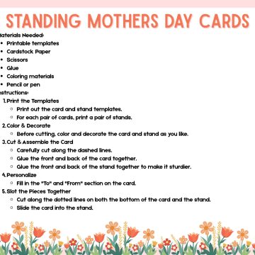 Standing Mothers Day Cards