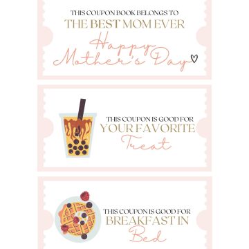 Pretty In Pink Mother's Day Coupon Book