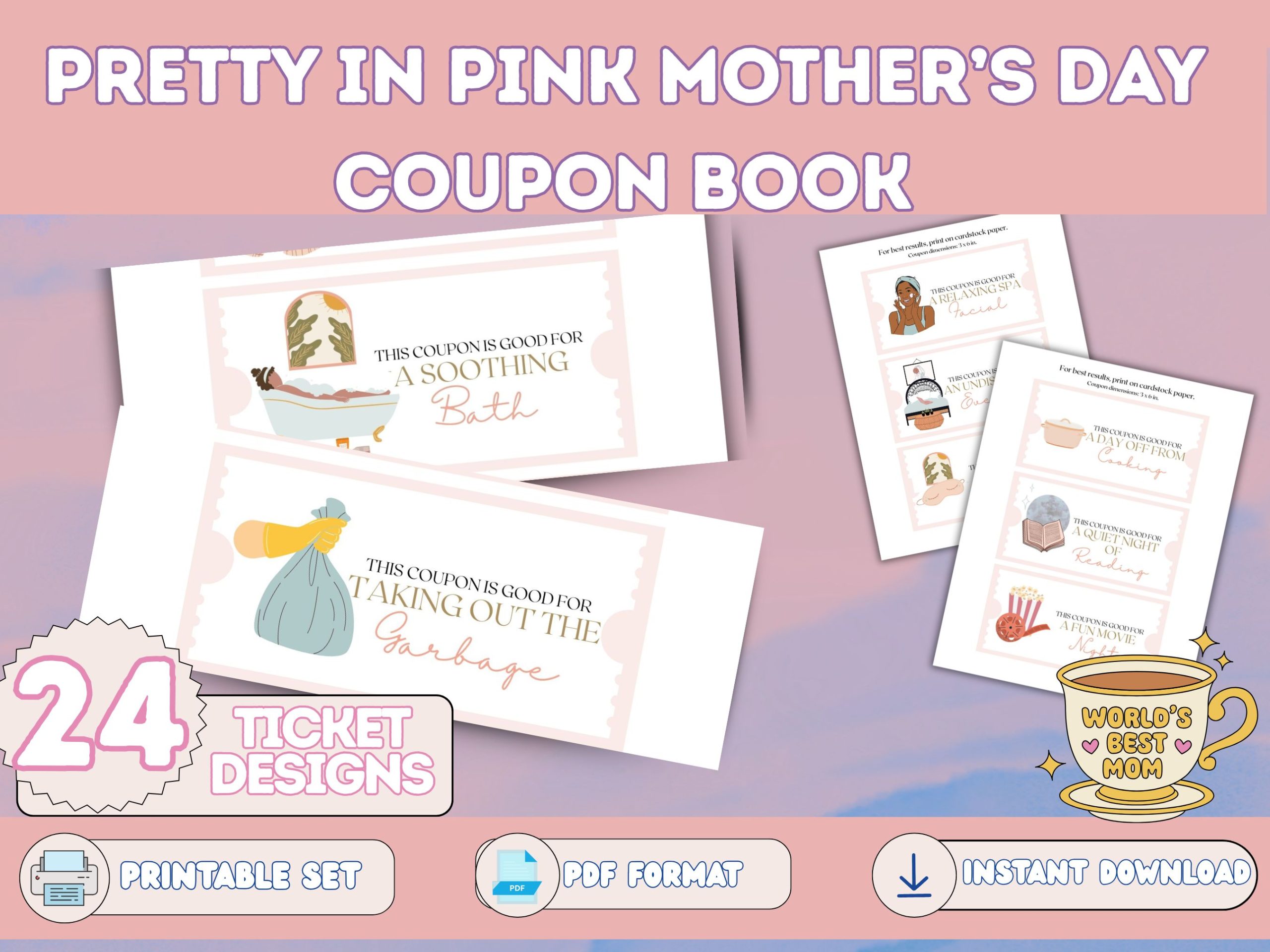 Pretty In Pink Mother's Day Coupon Book