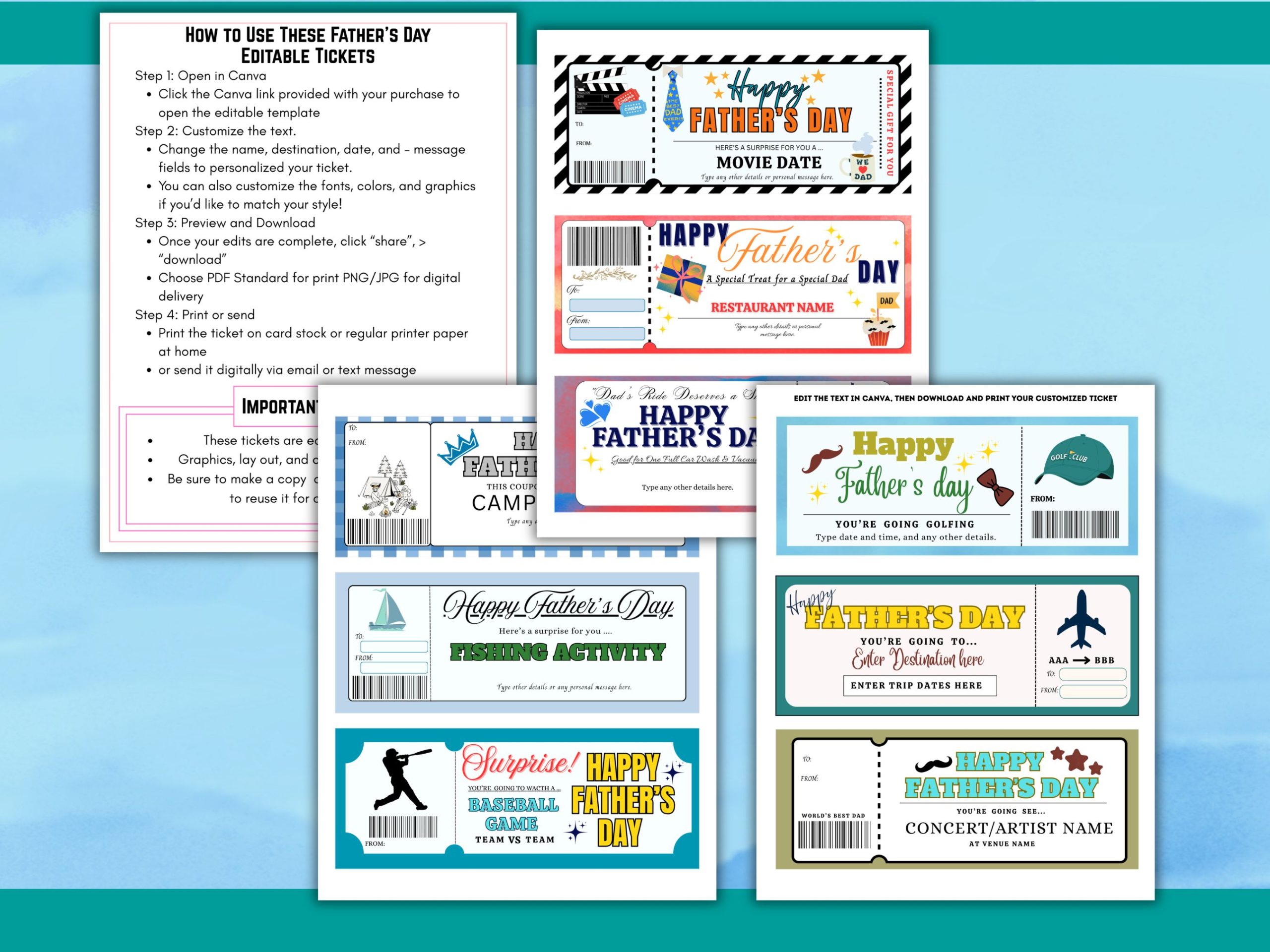 Fathers day Ticket Gifts