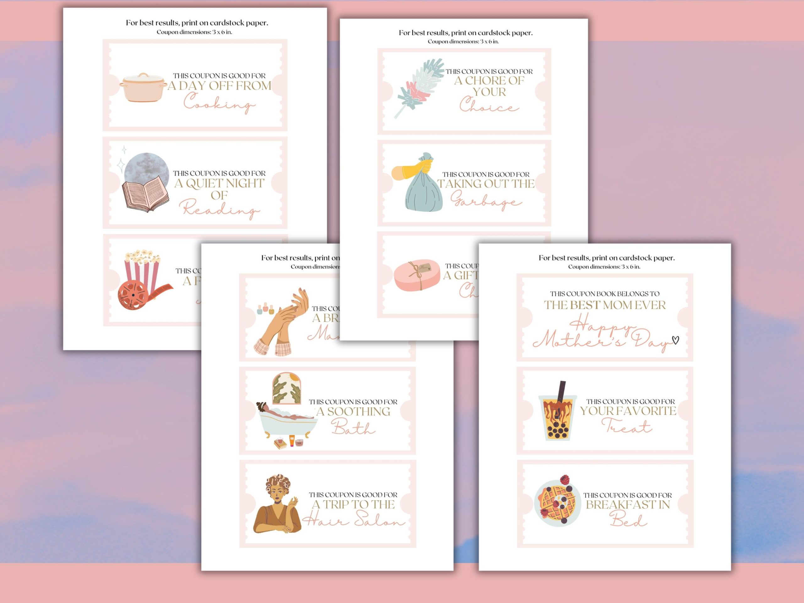 Pretty In Pink Mother's Day Coupon Book