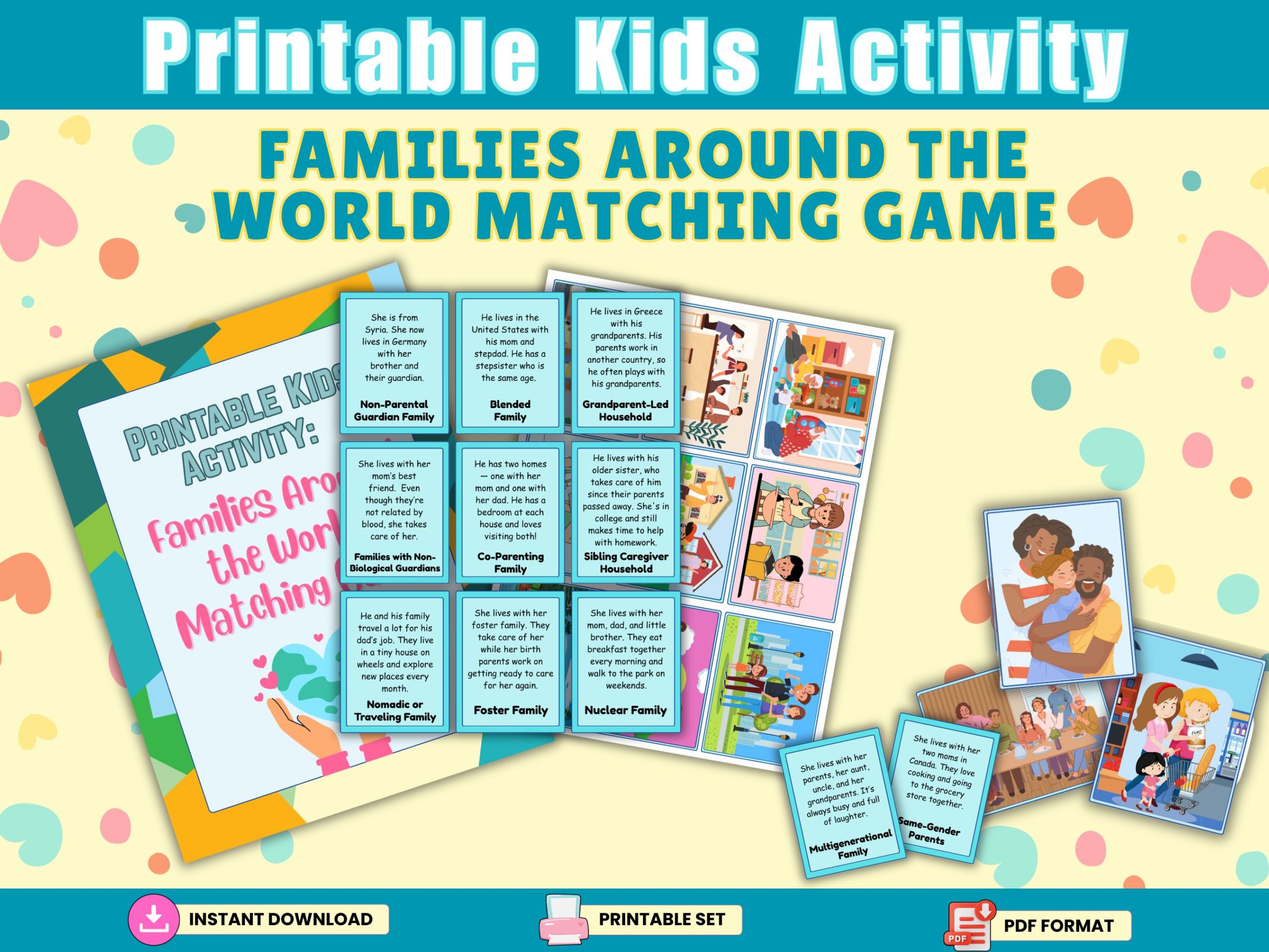 families around the world matching game