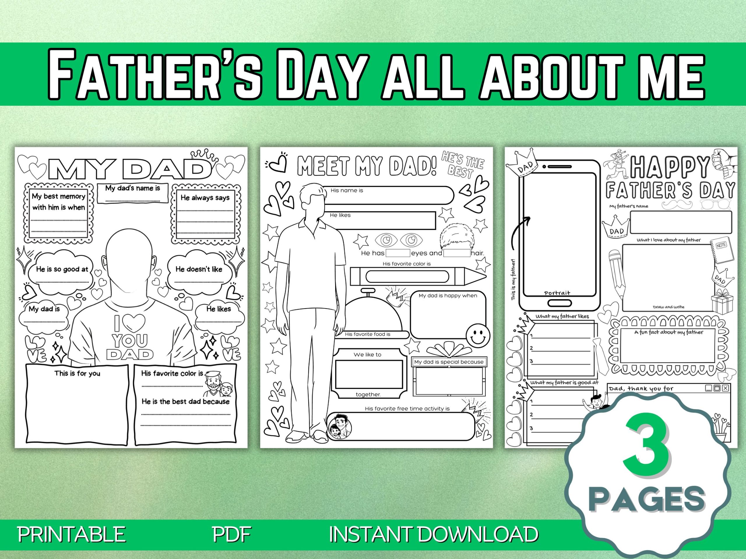 Fathers Day Coloring Page Printable