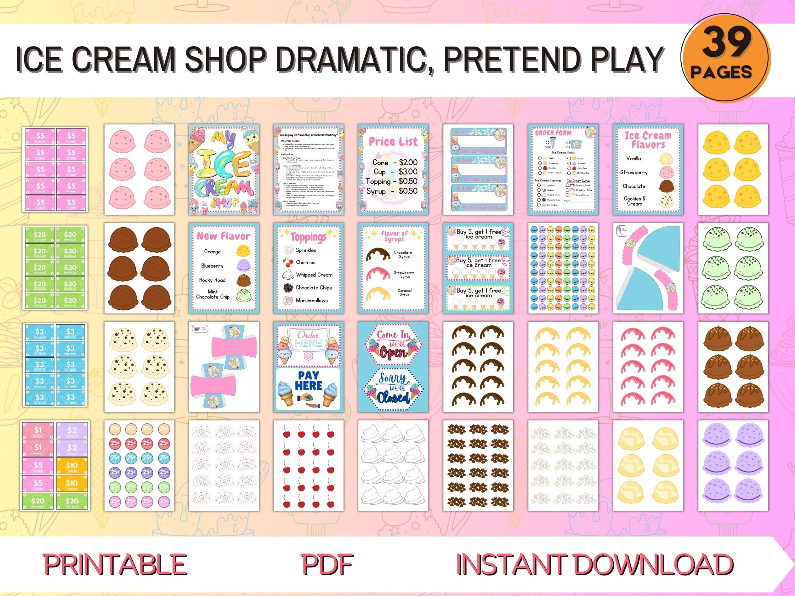 Ice cream Pretend Play