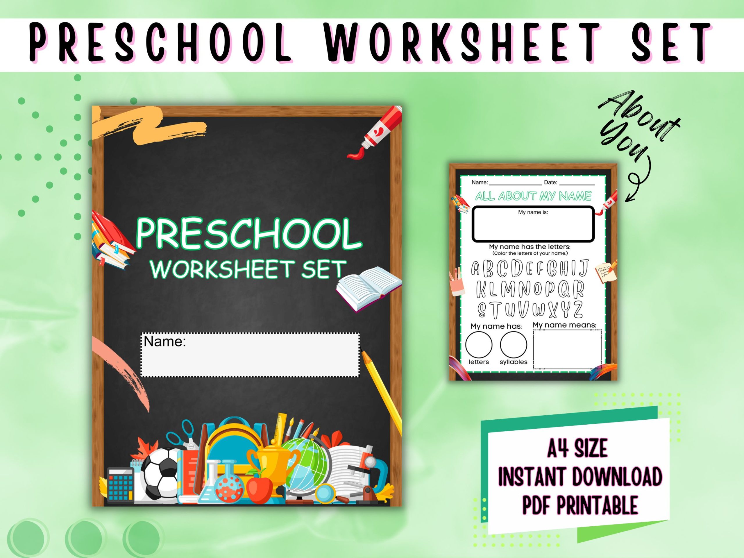 preschool worksheet set