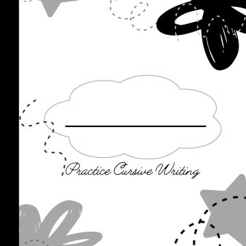 practice cursive writing for kids black and white