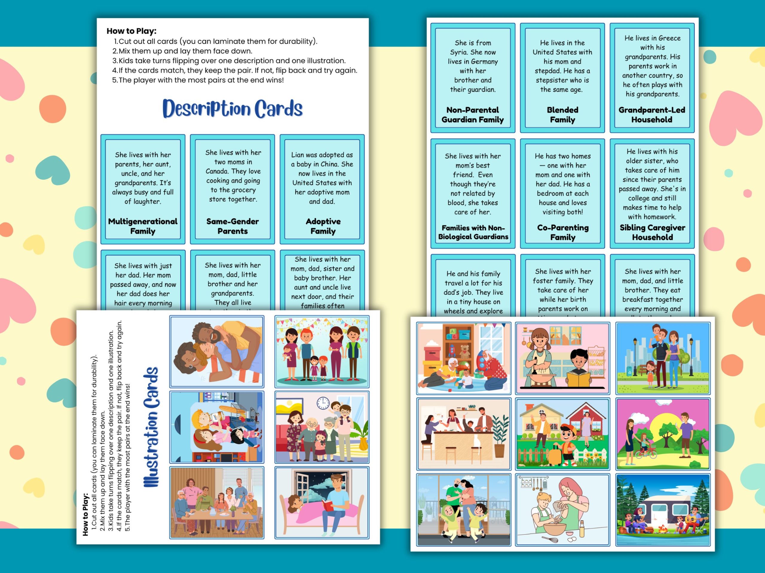 families around the world matching game