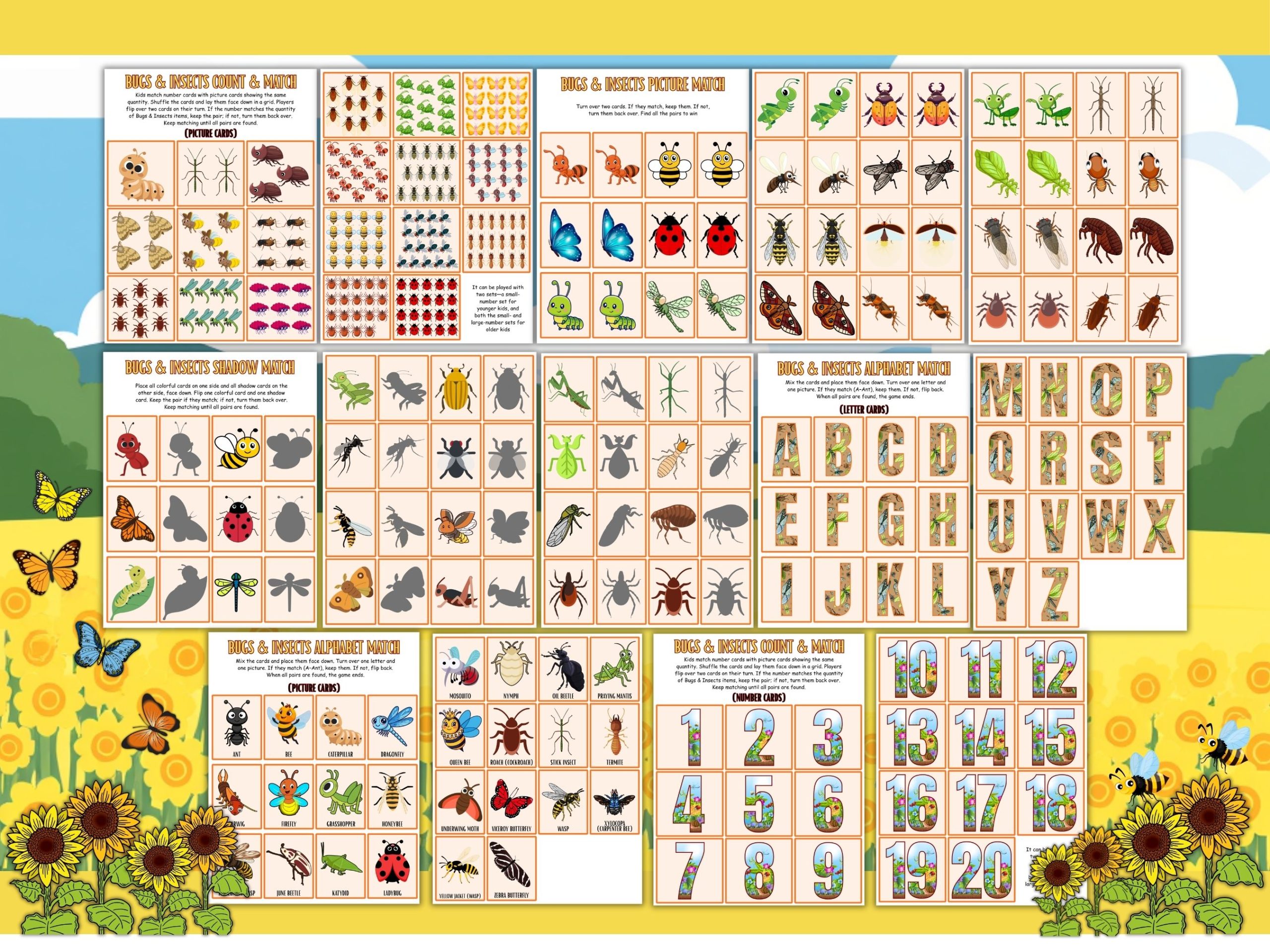 insect and bug memory gamea