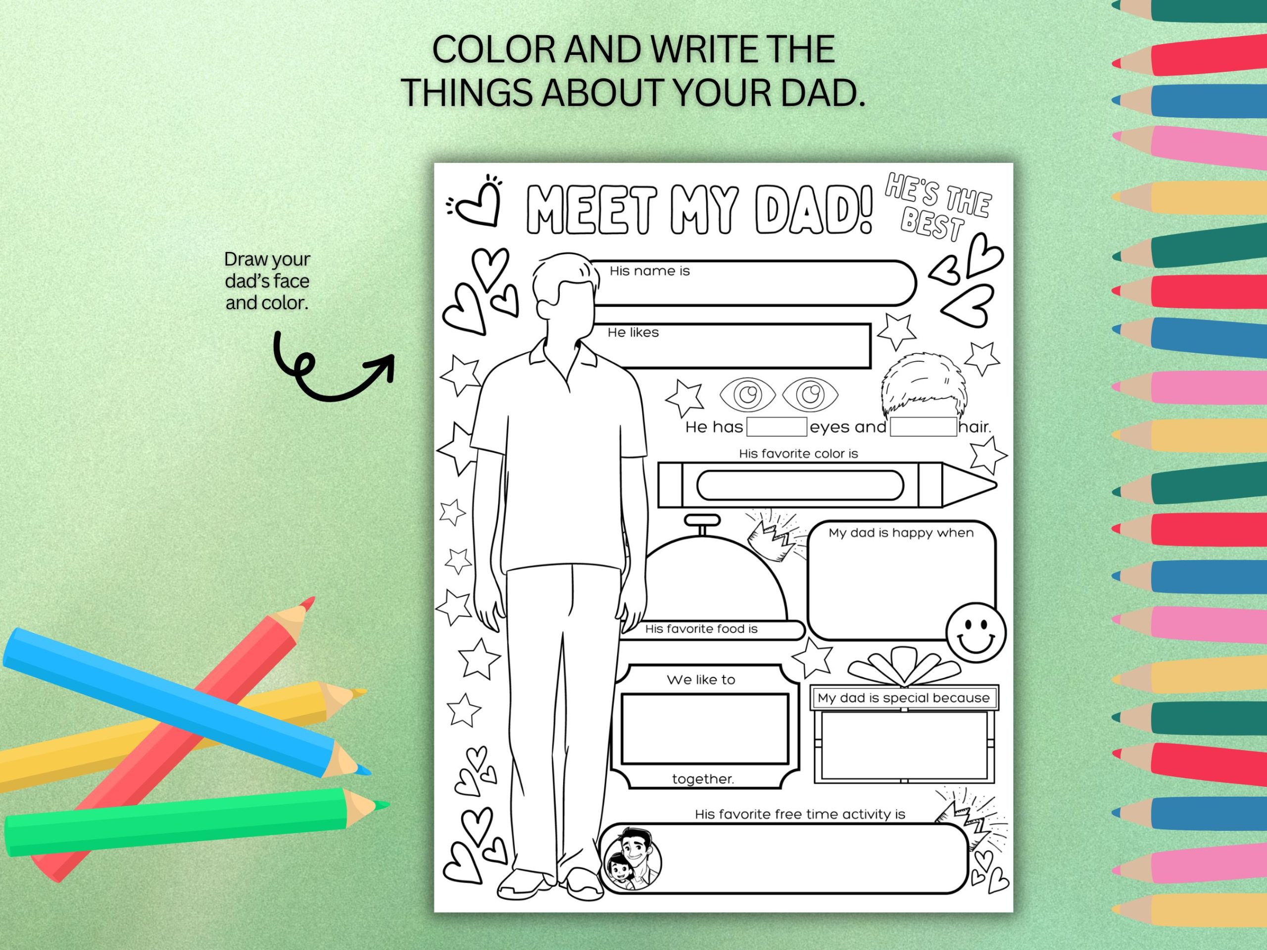 Fathers Day Coloring Page Printable