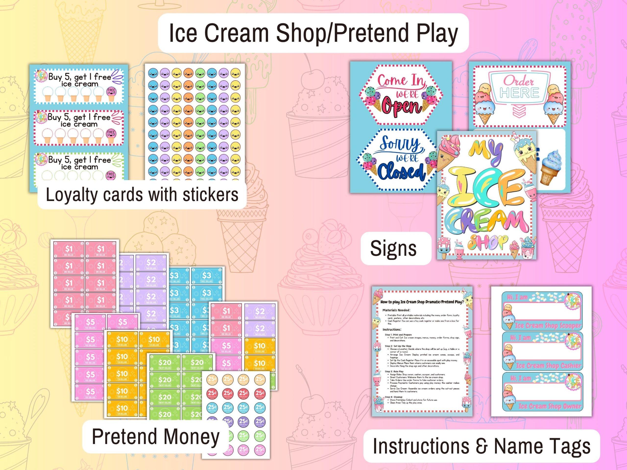 Ice cream Pretend Play