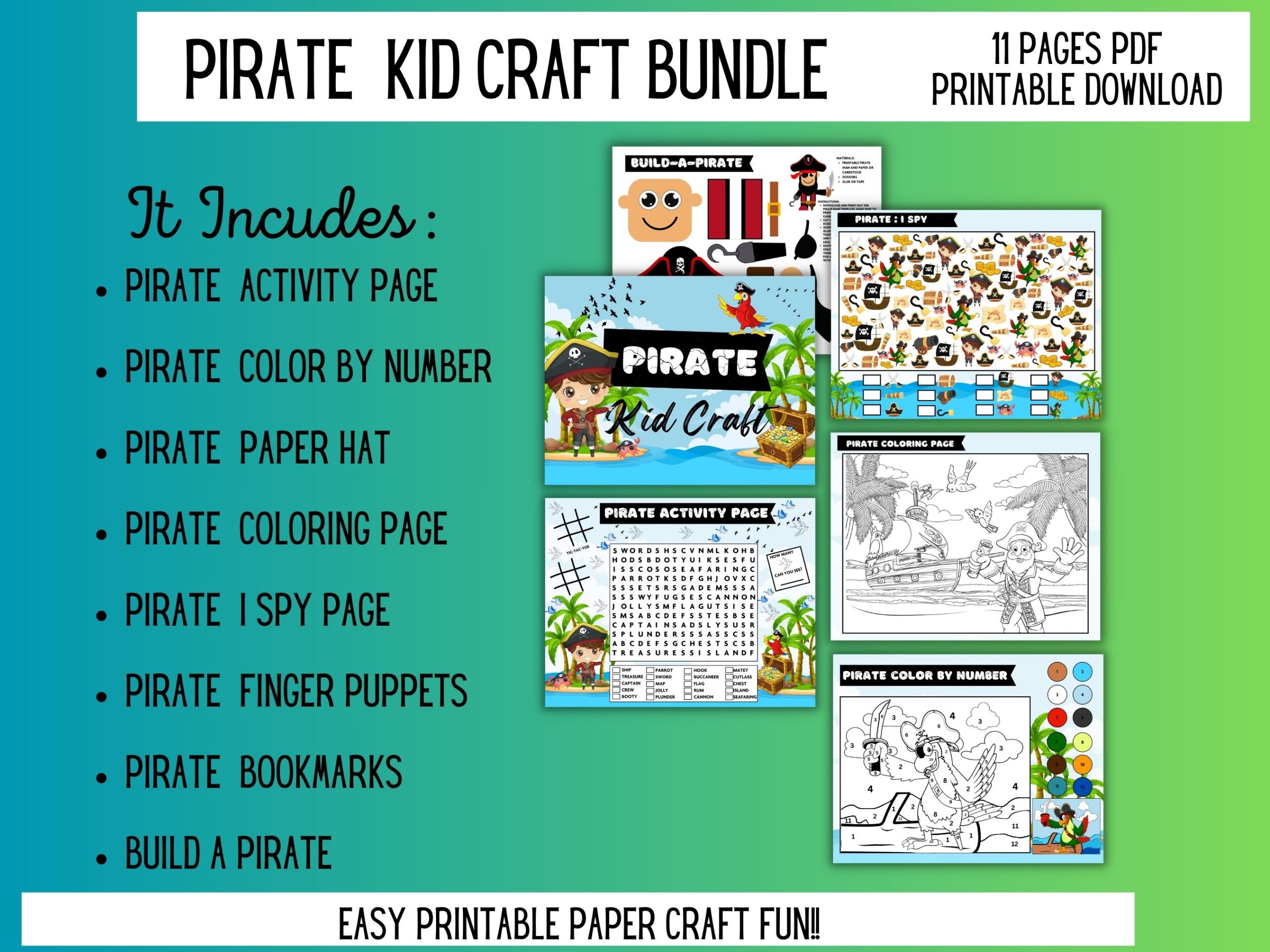 Pirate Kid Craft Bundle
