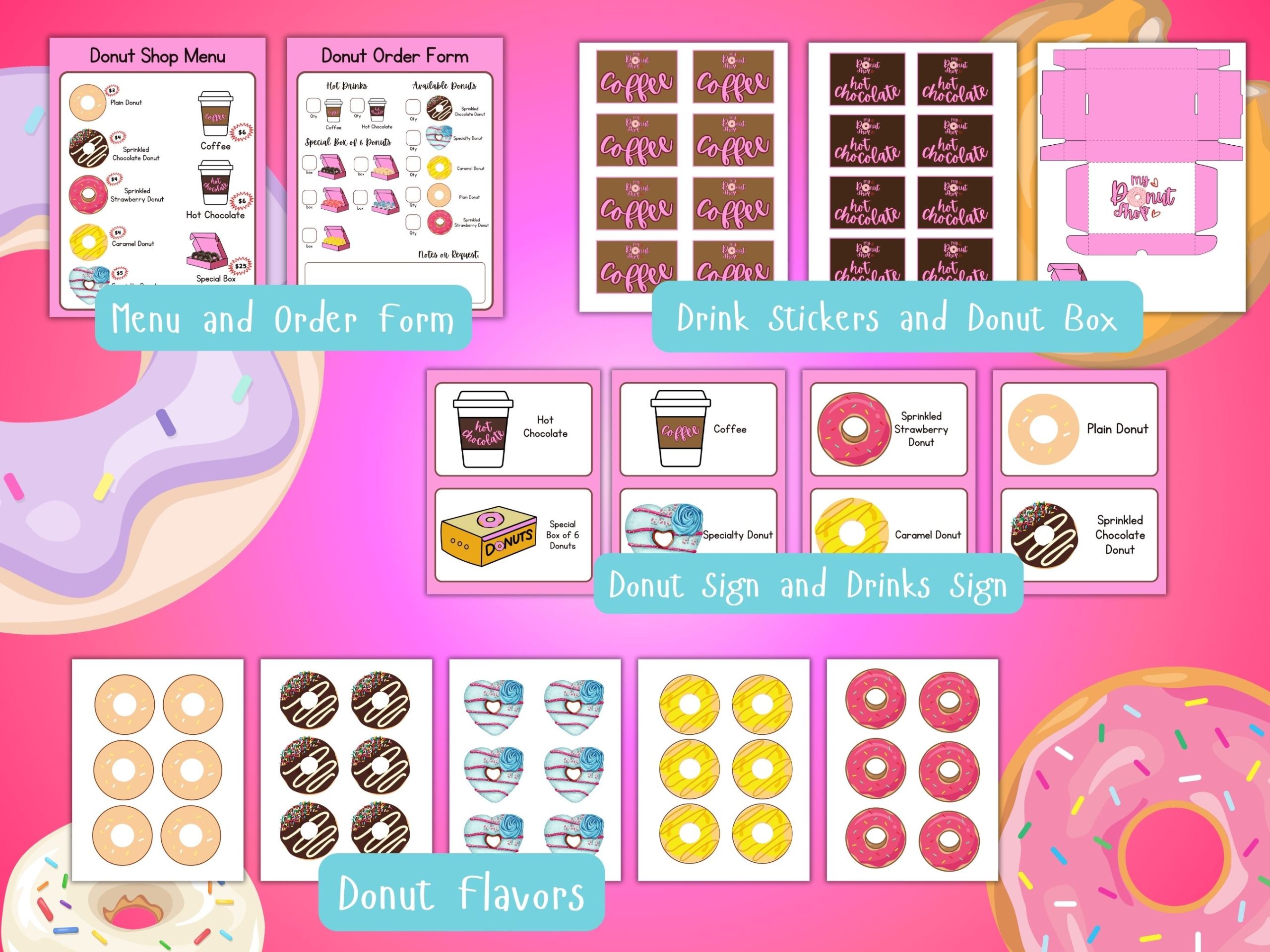 donut shop pretend play set