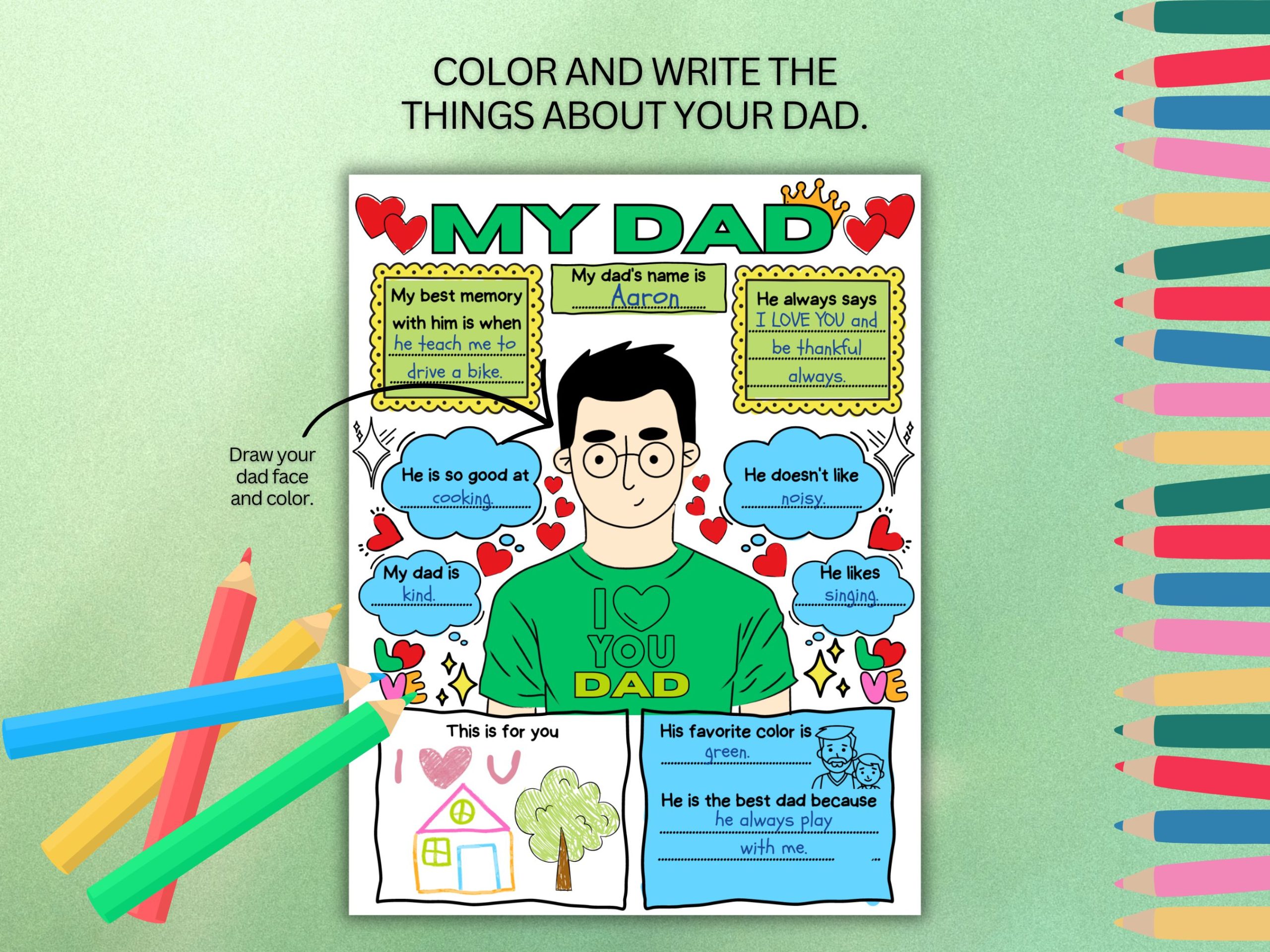 Fathers Day Coloring Page Printable