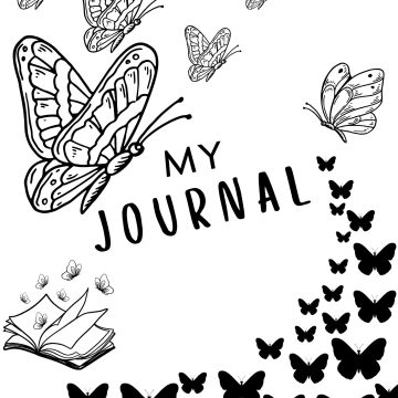 black and white butterfly journal