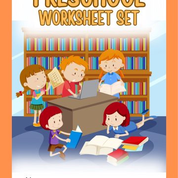 orange preschool worksheet set