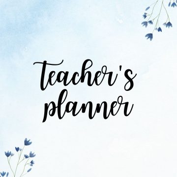 blue teachers planner or binder