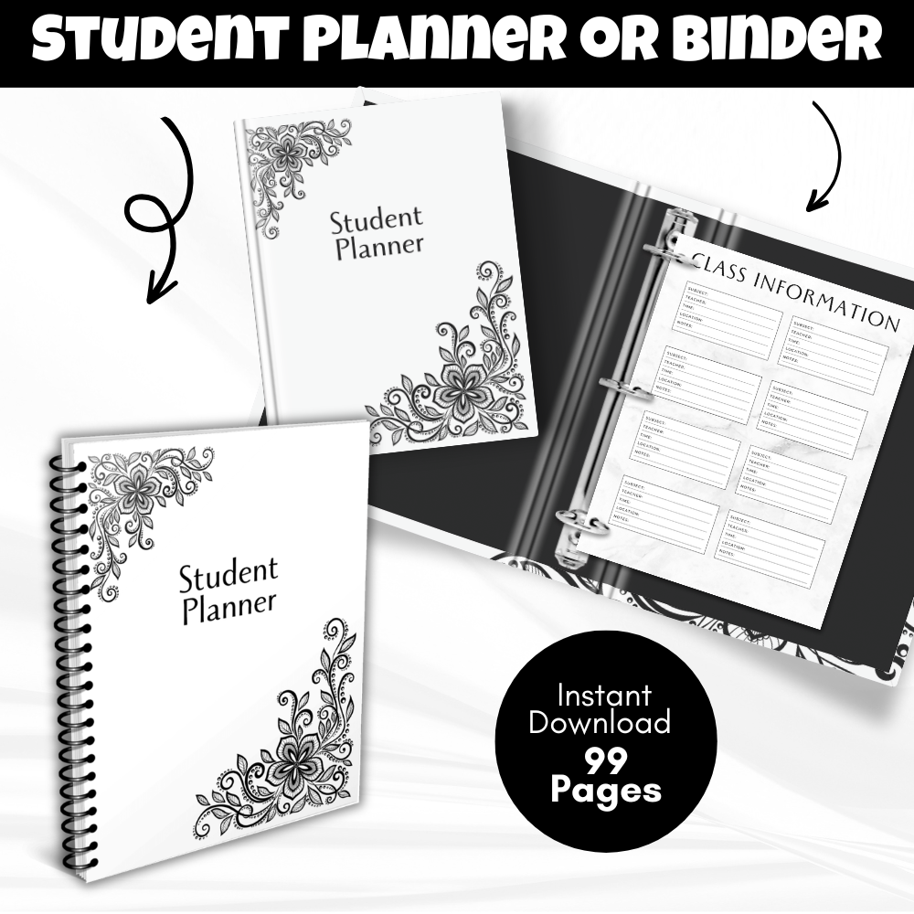 Printable Student Planner mockup