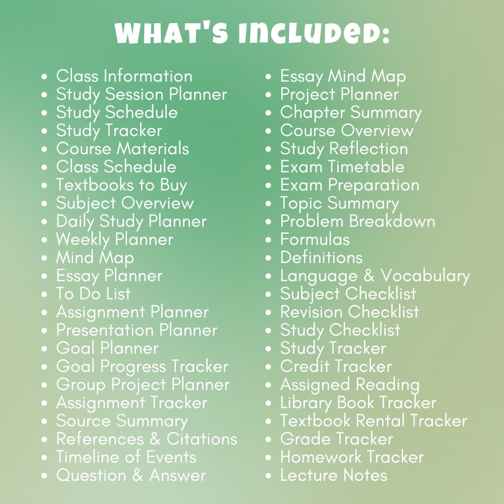 Student Planner mockup