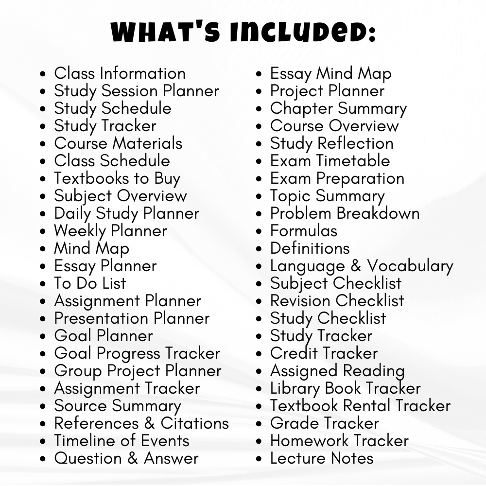 Printable Student Planner mockup