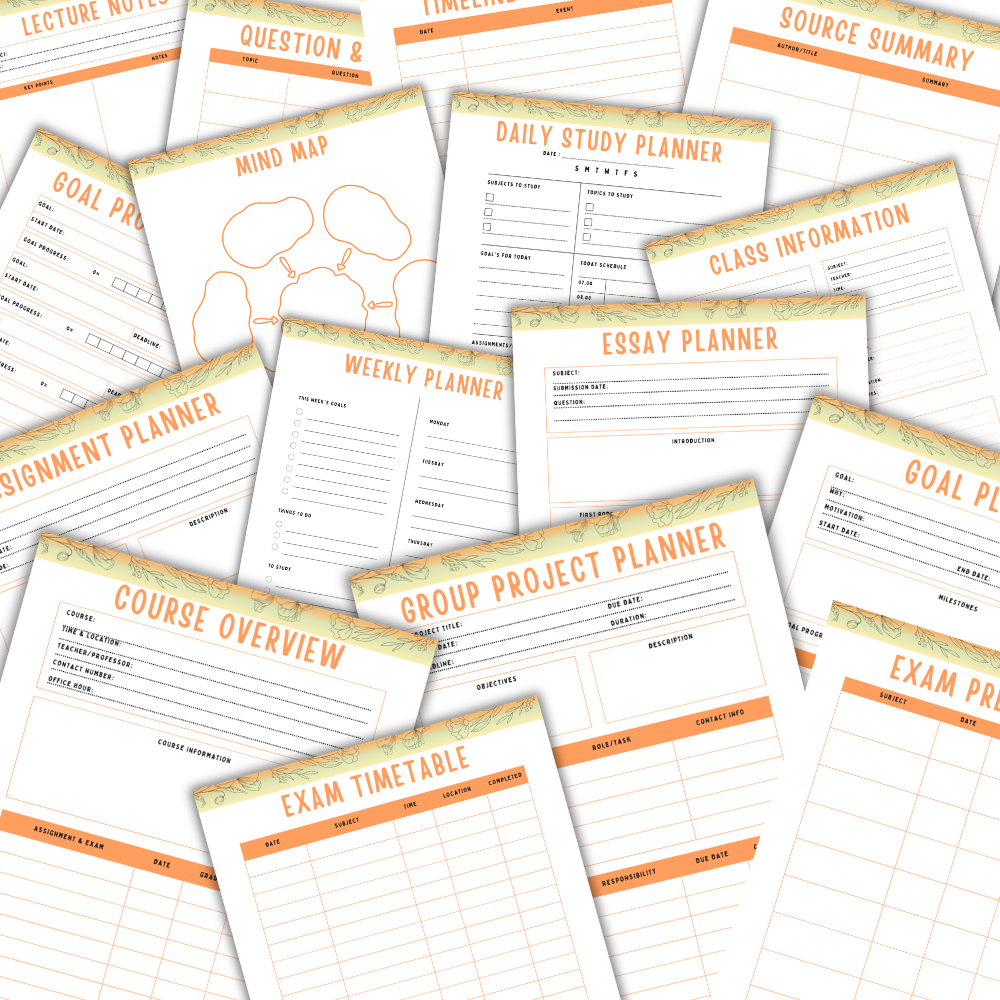 Student Planner mockup