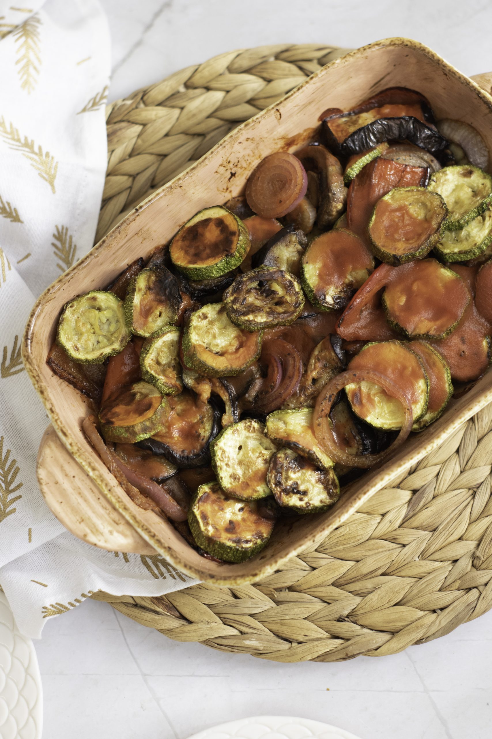 Ratatouille Casserole in casserole dish
