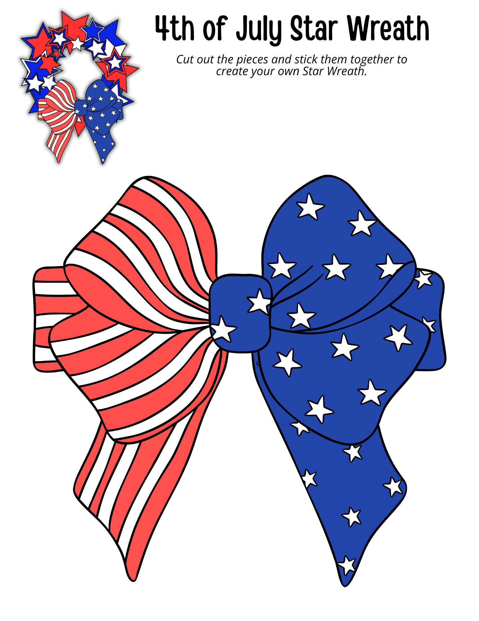 Free Build A 4th Of July Wreath Printable - Our WabiSabi Life