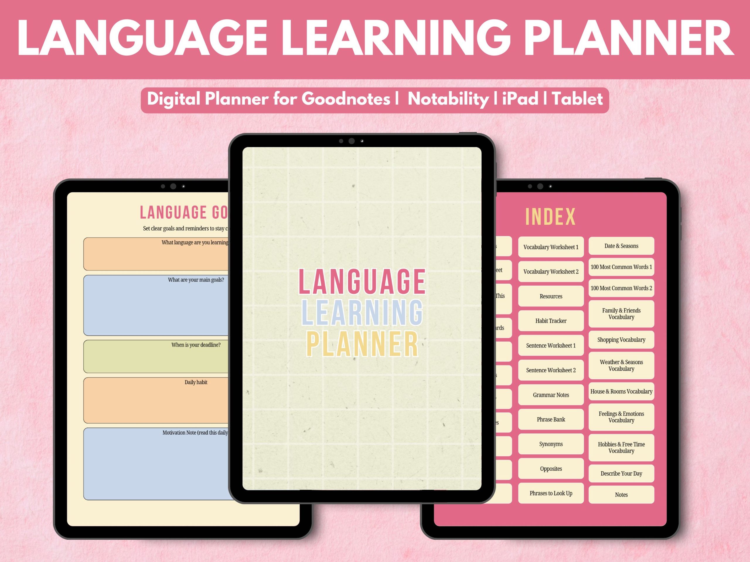 language learning planner digital