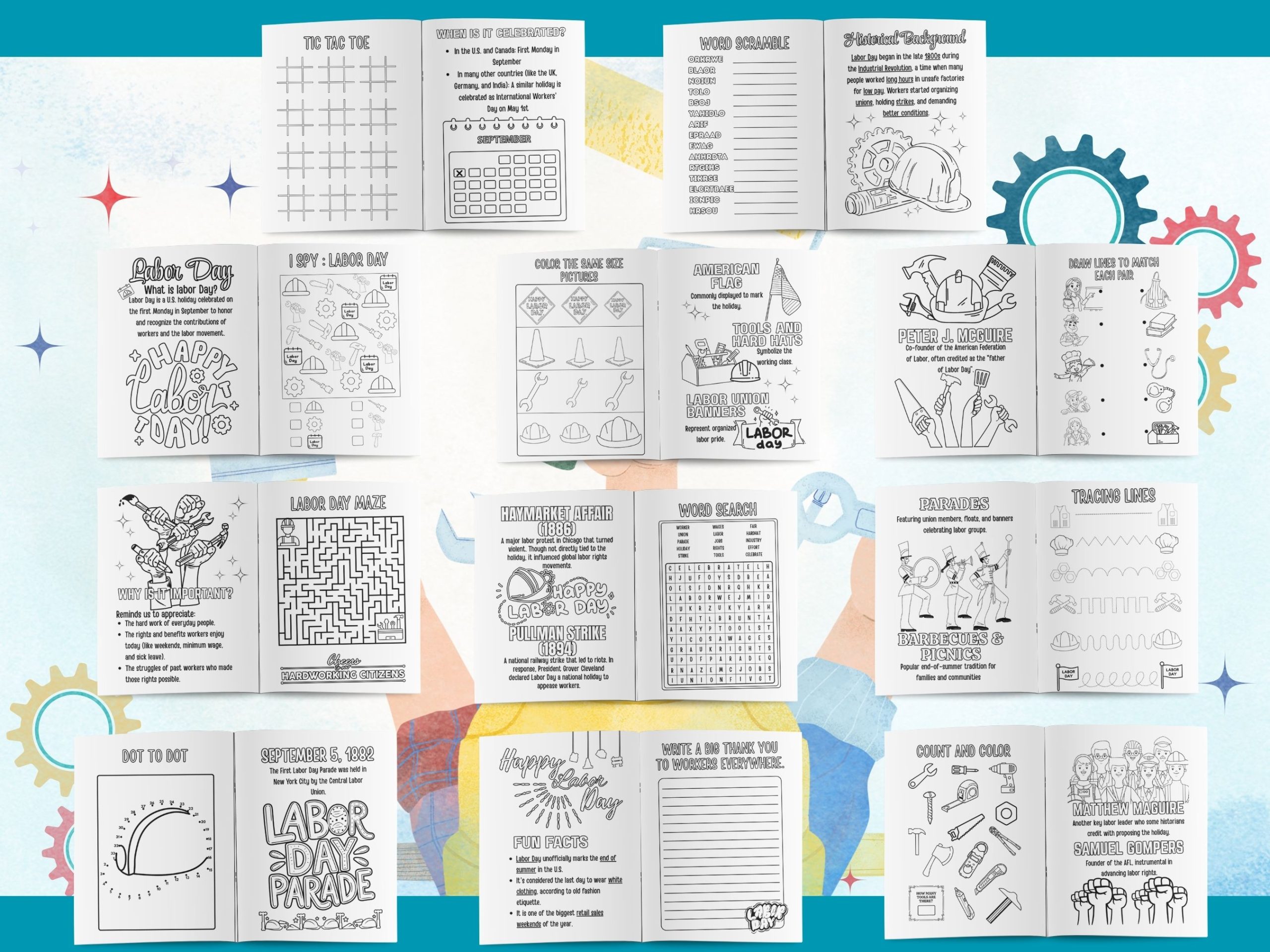 Labor Day Fact Activity Booklet