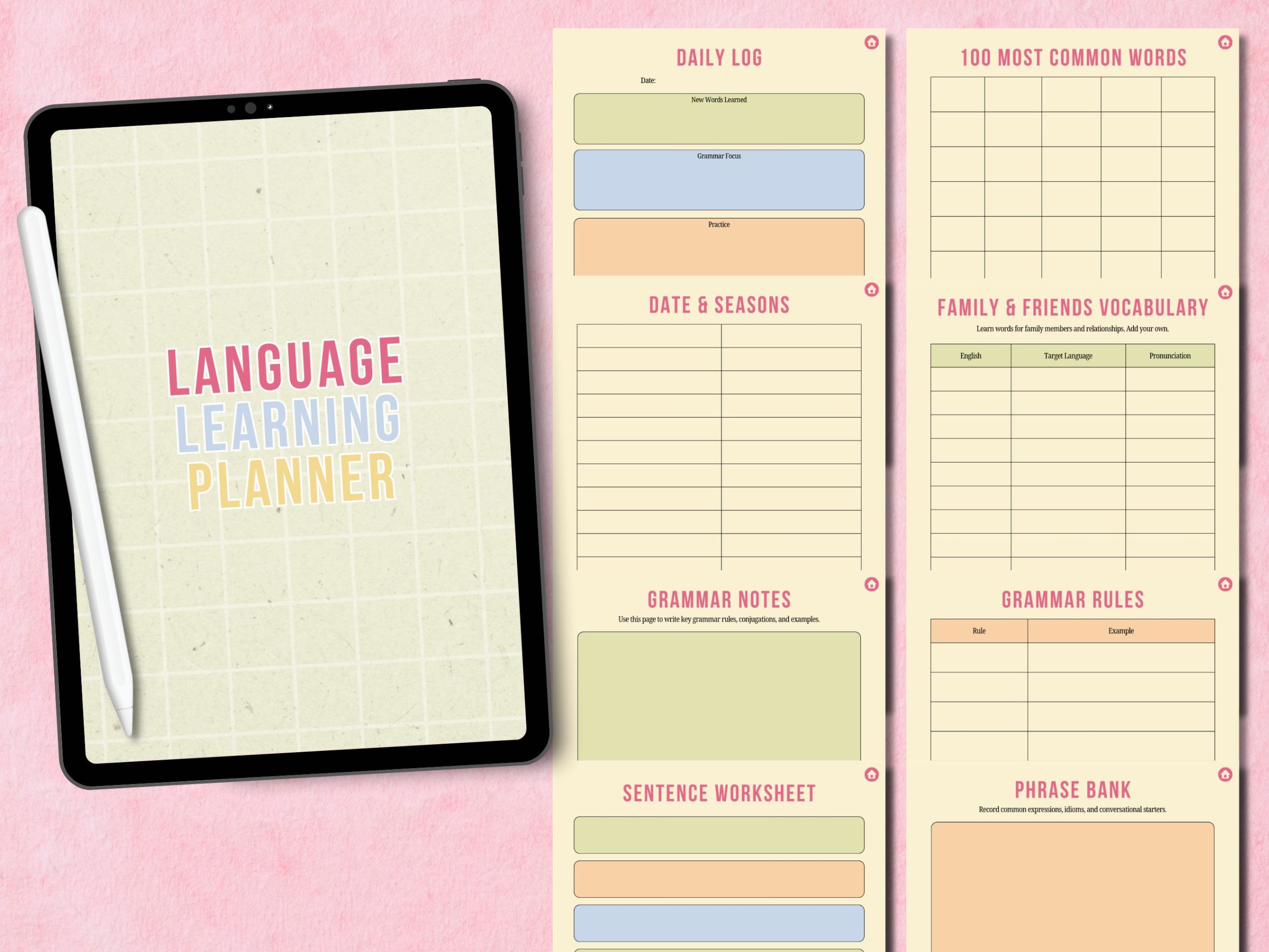 language learning planner digital