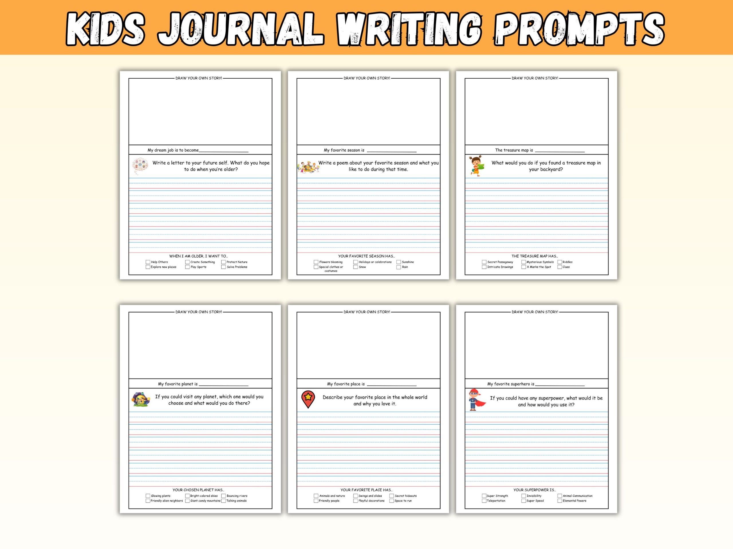 Free Kids Journal Writing Prompt Printable