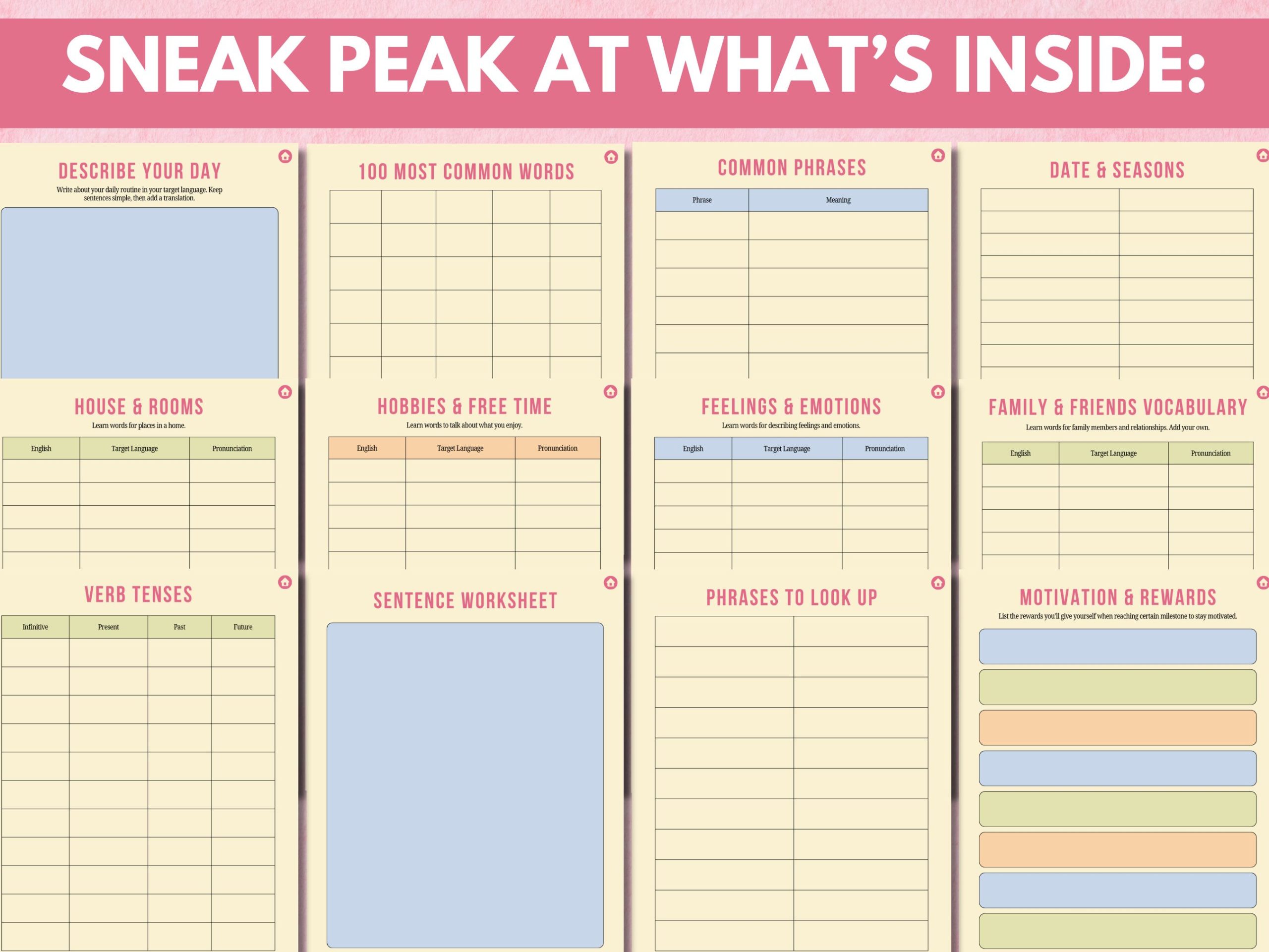 language learning planner digital