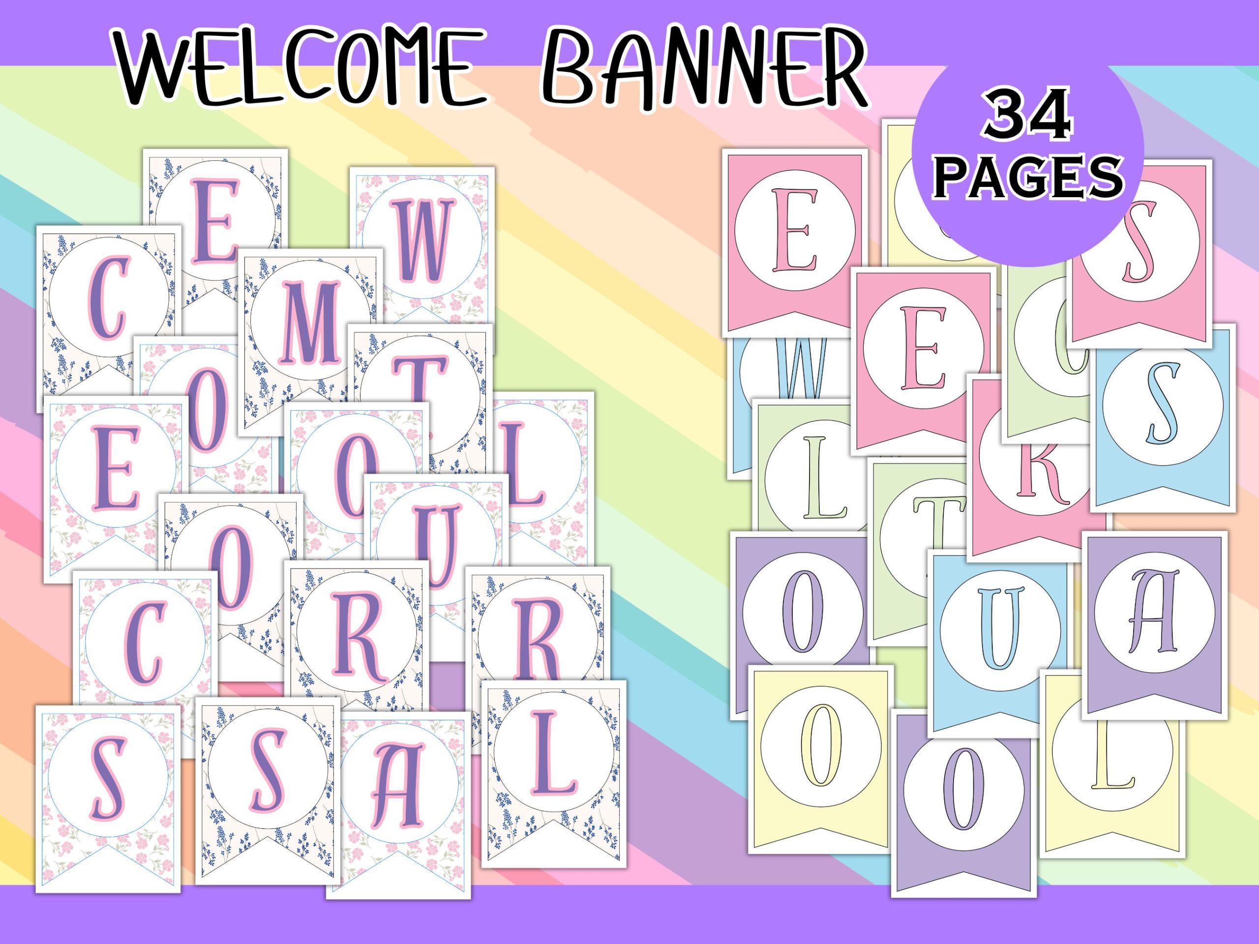 pastel classroom decor bundle