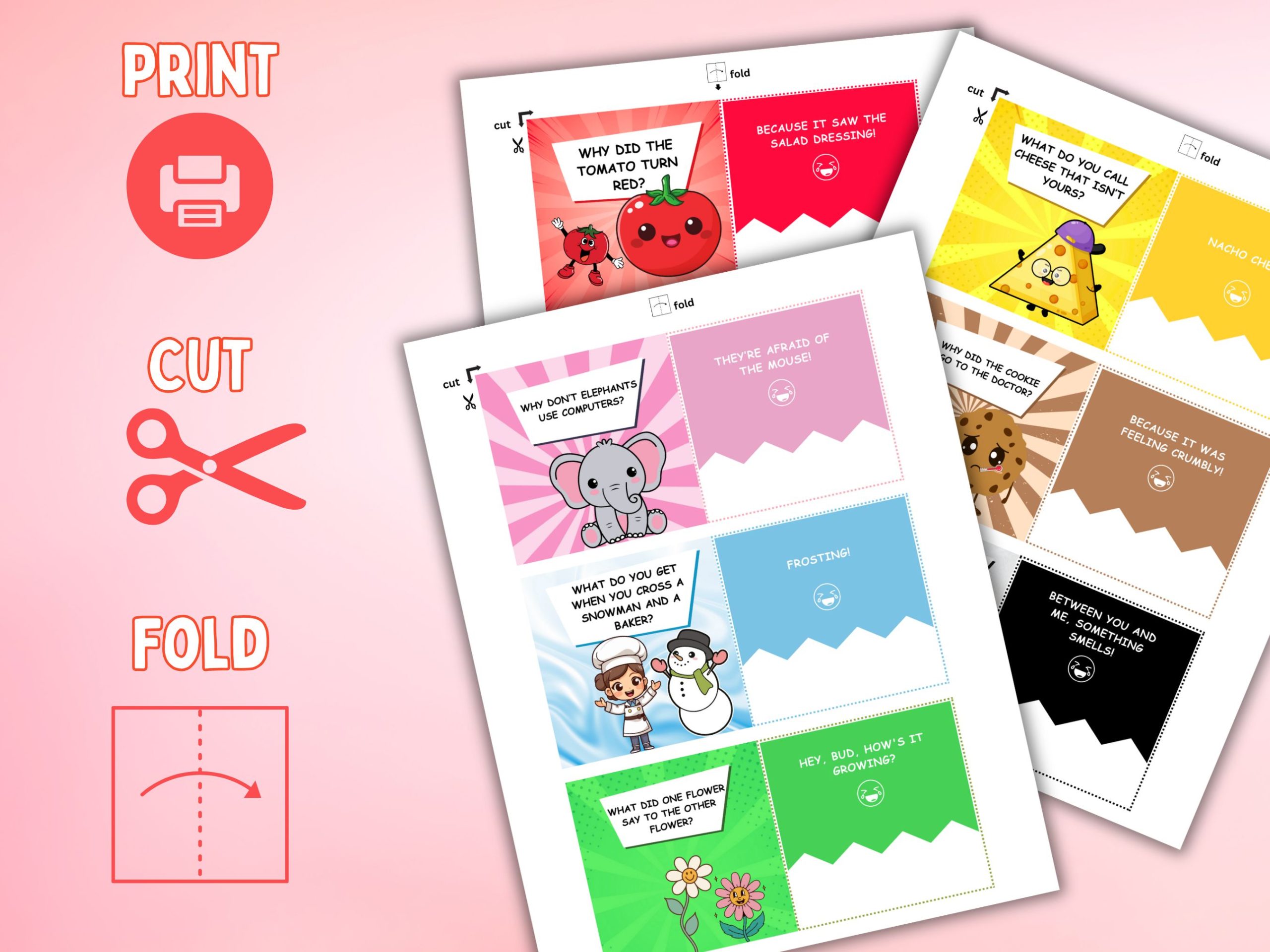 50 Kid Joke Cards Printable